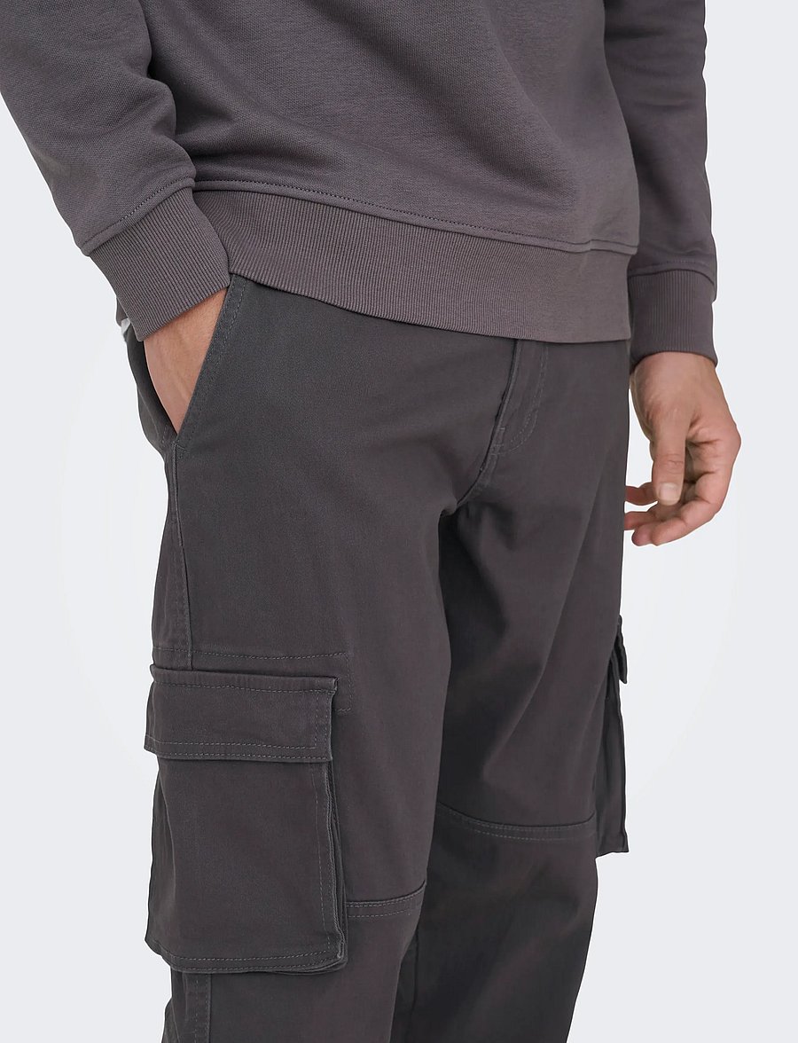 ONLY & SONS - ONSCAM STAGE CARGO CUFF LIFE 6687 NOOS - cargobukser - grey pinstripe - 5