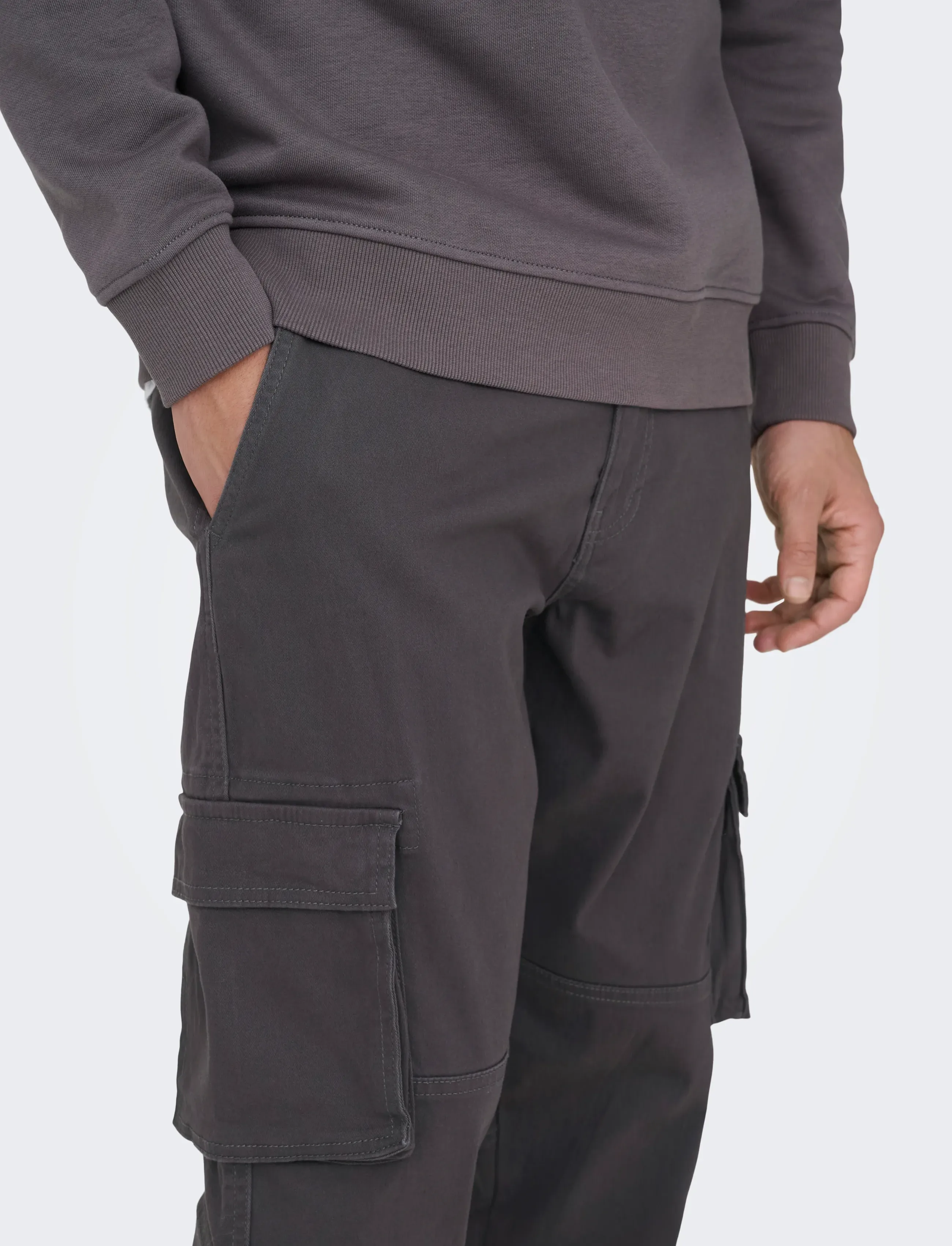 ONLY & SONS - ONSCAM STAGE CARGO CUFF LIFE 6687 NOOS - cargohosen - grey pinstripe - 5