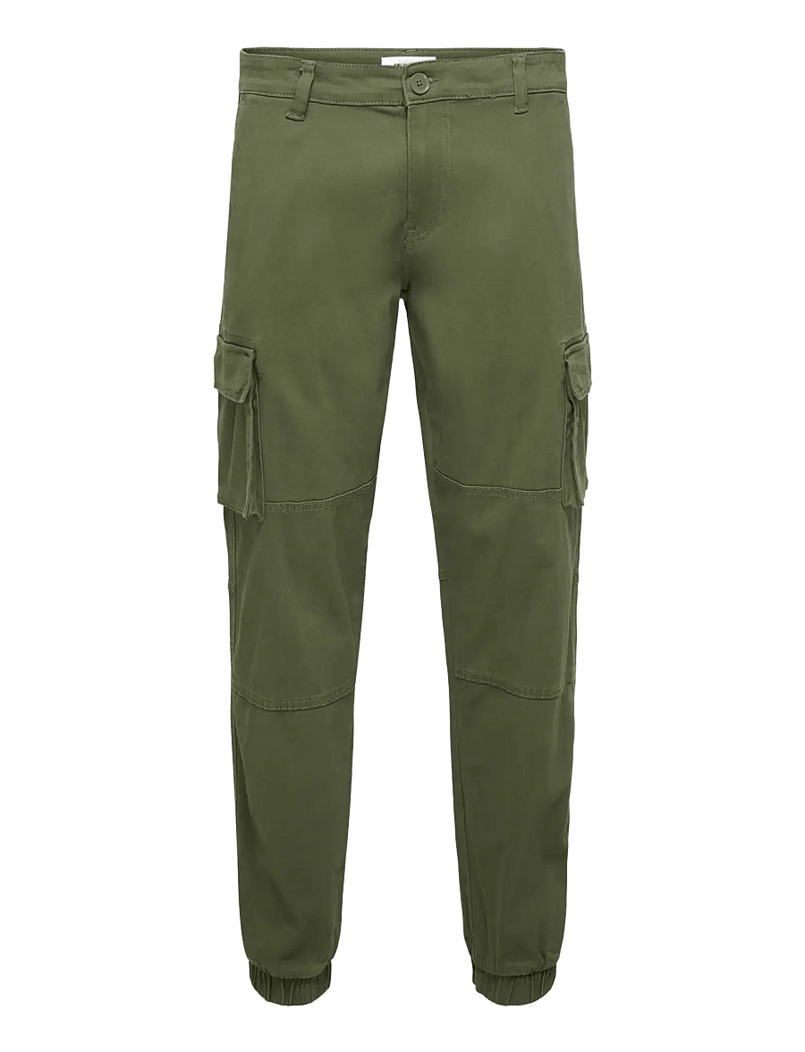 ONLY & SONS - ONSCAM STAGE CARGO CUFF LIFE 6687 NOOS - cargo-püksid - olive night - 1