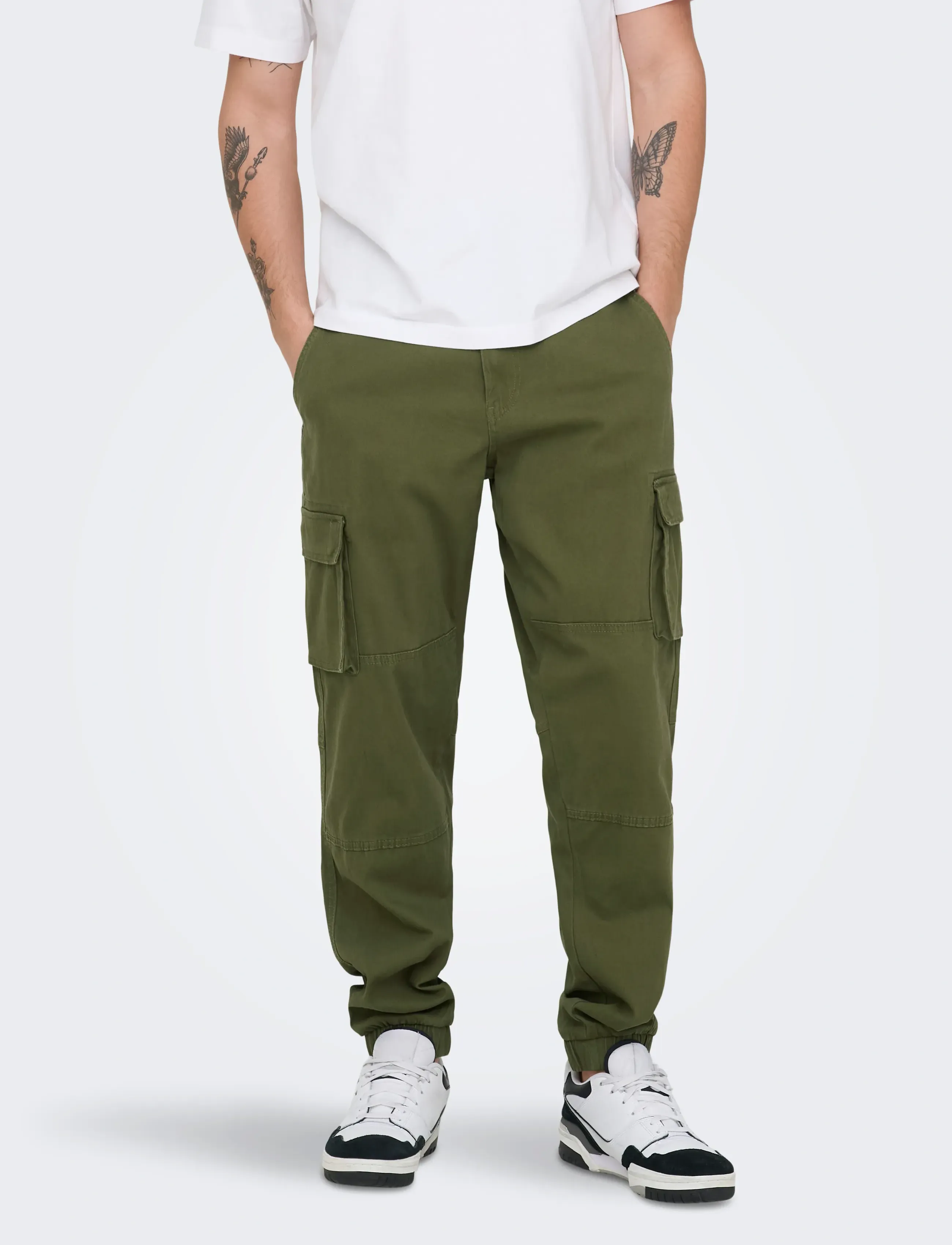 ONLY & SONS - ONSCAM STAGE CARGO CUFF LIFE 6687 NOOS - cargobukser - olive night - 0