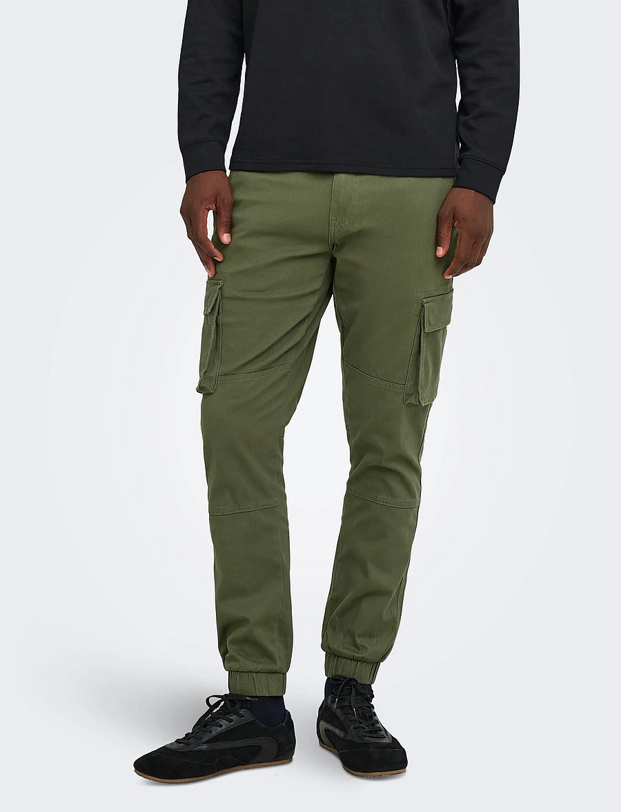 ONLY & SONS - ONSCAM STAGE CARGO CUFF LIFE 6687 NOOS - cargobukser - olive night - 0