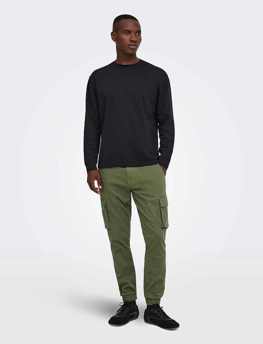 ONLY & SONS - ONSCAM STAGE CARGO CUFF LIFE 6687 NOOS - cargobukser - olive night - 4