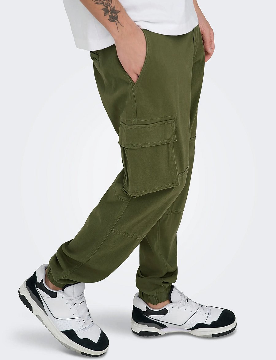 ONLY & SONS - ONSCAM STAGE CARGO CUFF LIFE 6687 NOOS - cargo-püksid - olive night - 5