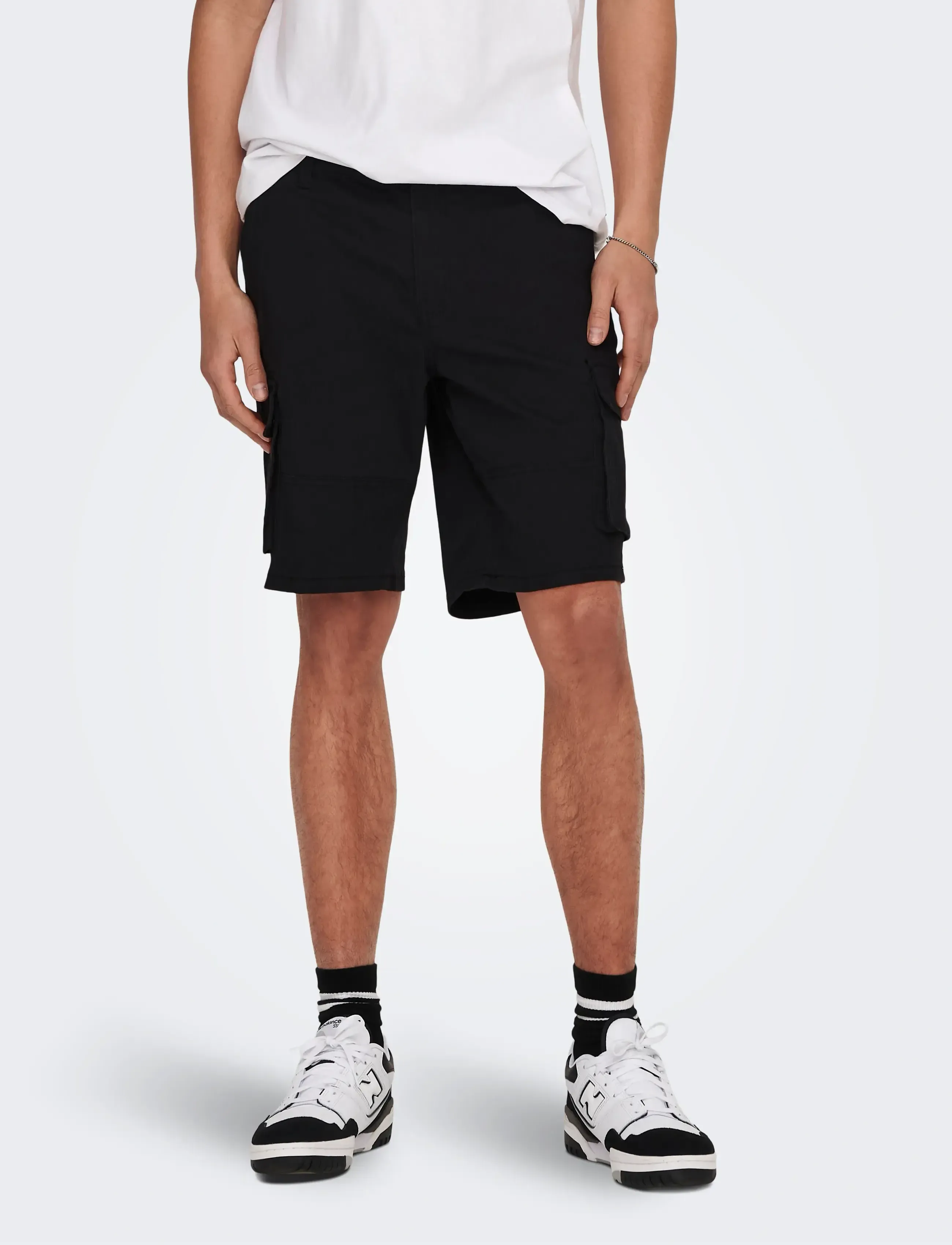 ONLY & SONS Onscam Stage Cargo Shorts 6689 Life Noos, S, Black, Shorts > Cargo Shorts, Herre