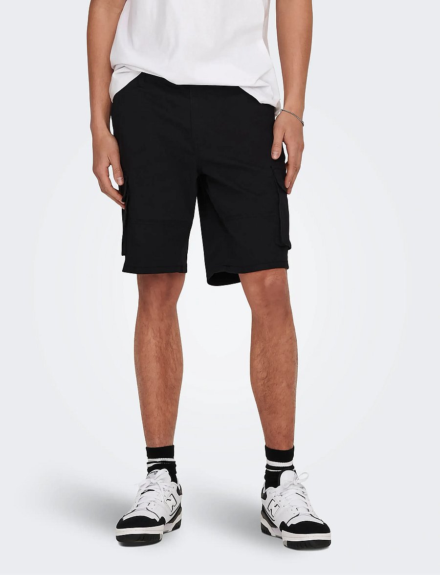 ONLY & SONS - ONSCAM STAGE CARGO SHORTS 6689 LIFE NOOS - cargoshorts - black - 0