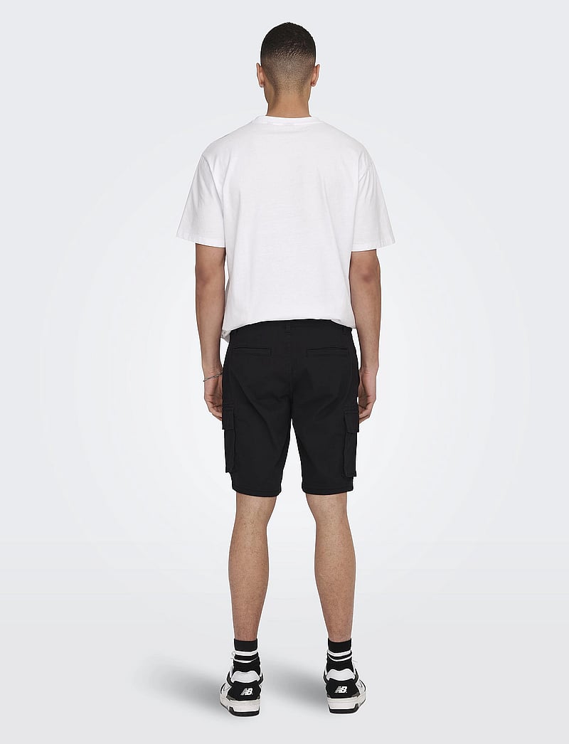 ONLY & SONS - ONSCAM STAGE CARGO SHORTS 6689 LIFE NOOS - lühikesed kargopüksid - black - 3