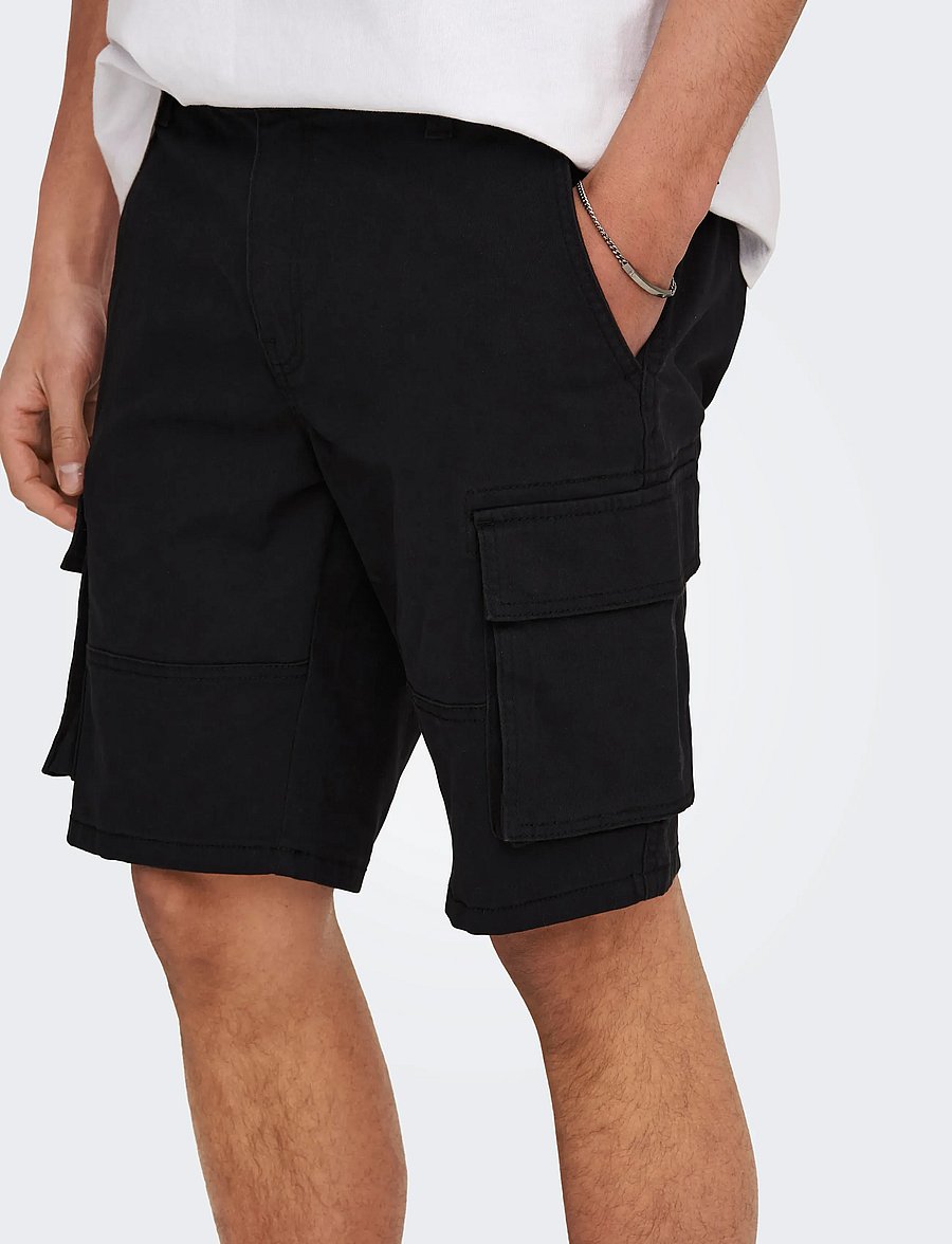 ONLY & SONS - ONSCAM STAGE CARGO SHORTS 6689 LIFE NOOS - cargoshorts - black - 5