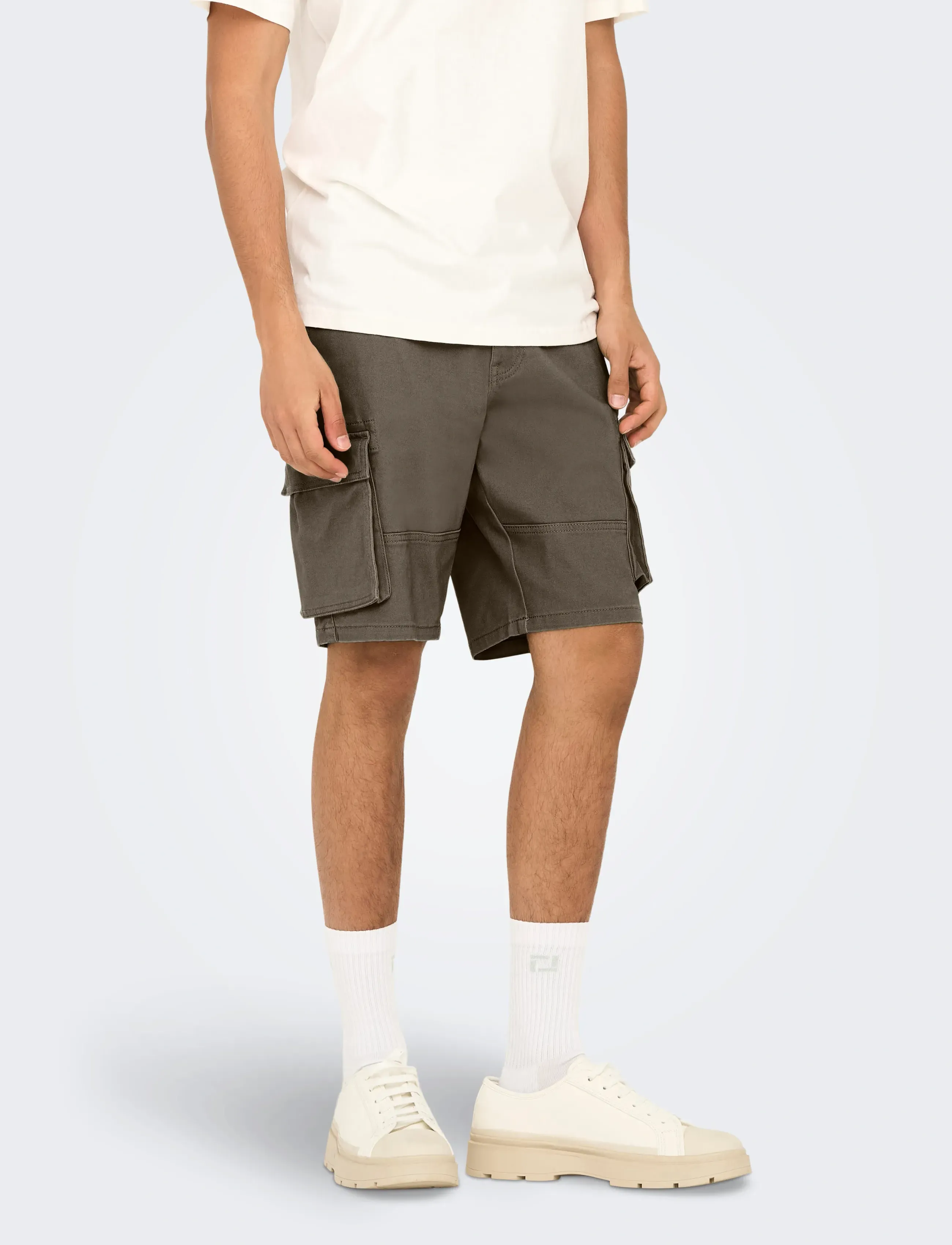 ONLY & SONS Onscam Stage Cargo Shorts 6689 Life Noos, Mænd, Cargo Shorts, Kakigrøn, Str: XS