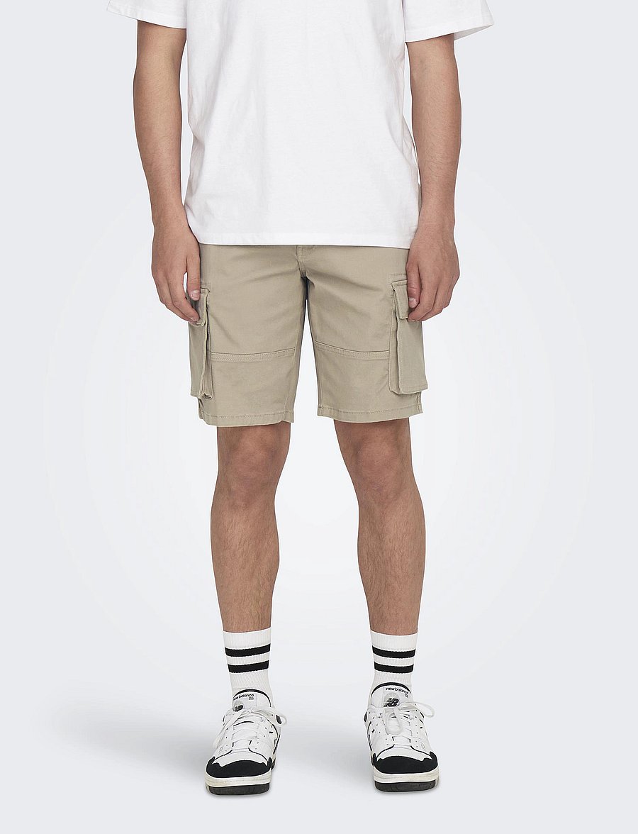ONLY & SONS - ONSCAM STAGE CARGO SHORTS 6689 LIFE NOOS - cargoshorts - chinchilla - 0