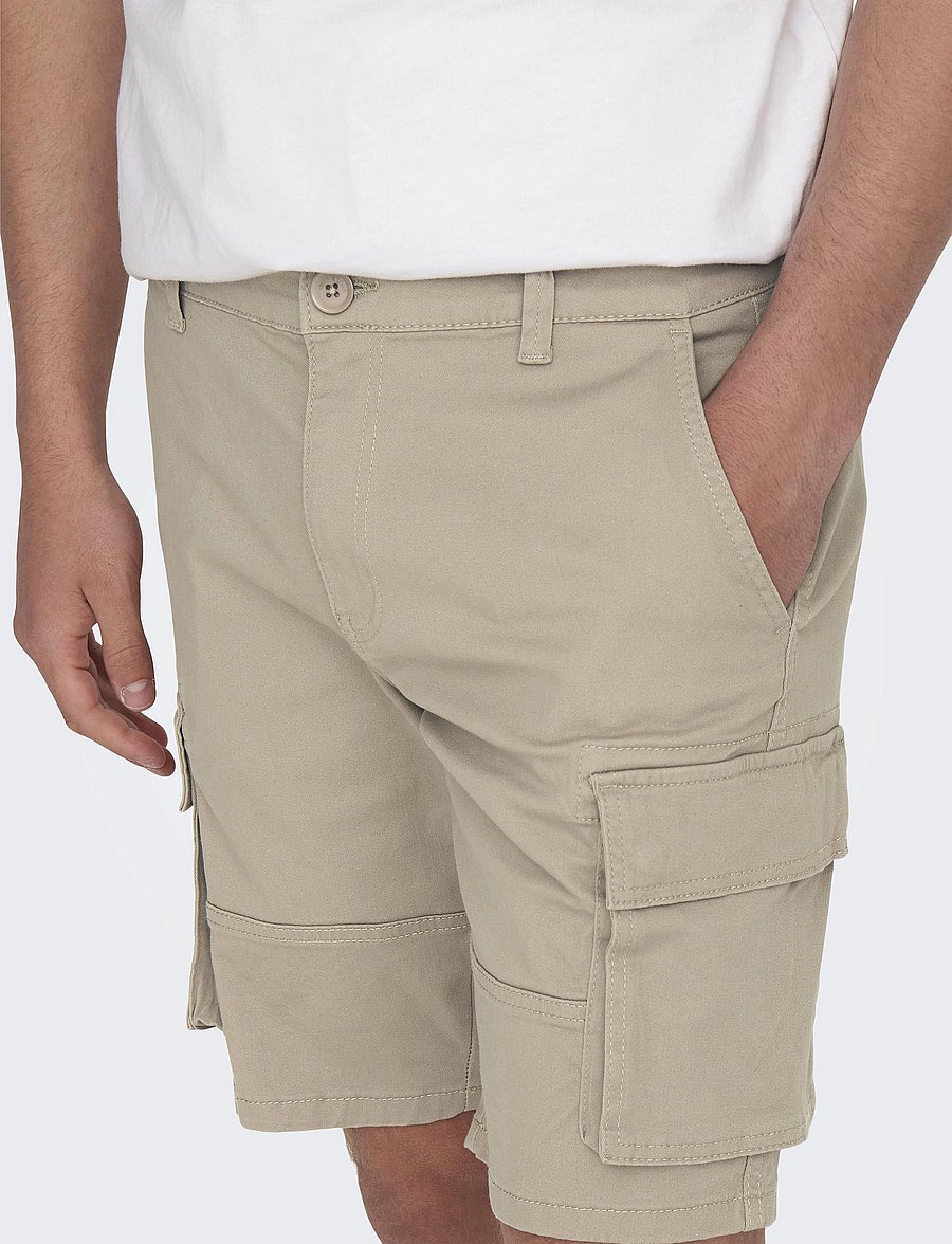 ONLY & SONS - ONSCAM STAGE CARGO SHORTS 6689 LIFE NOOS - cargoshorts - chinchilla - 4