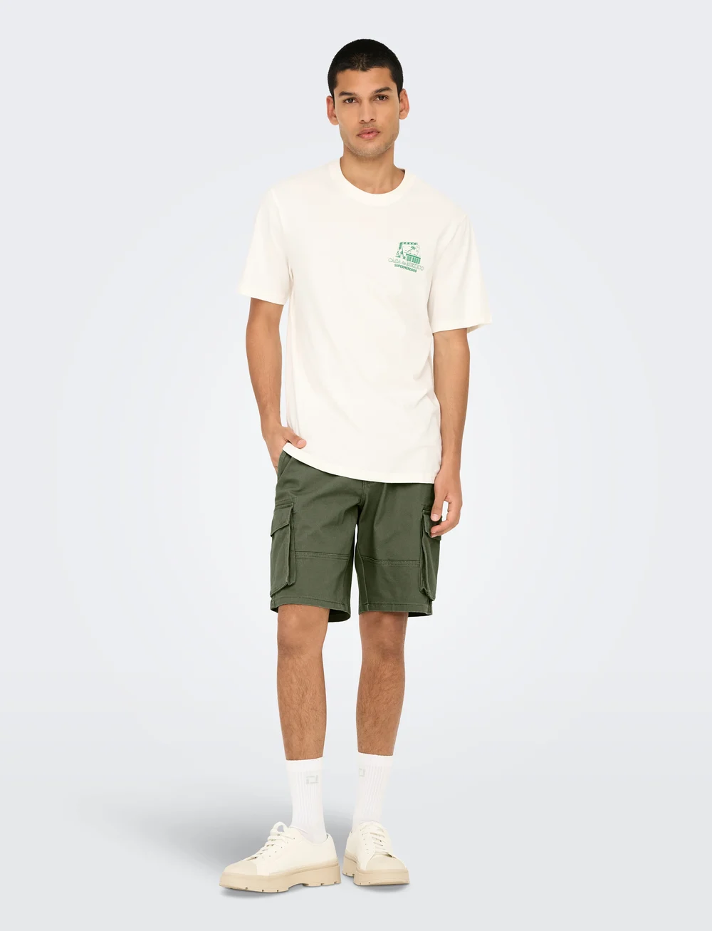 ONLY & SONS - ONSCAM STAGE CARGO SHORTS 6689 LIFE NOOS - cargo shorts - deep lichen green - 4