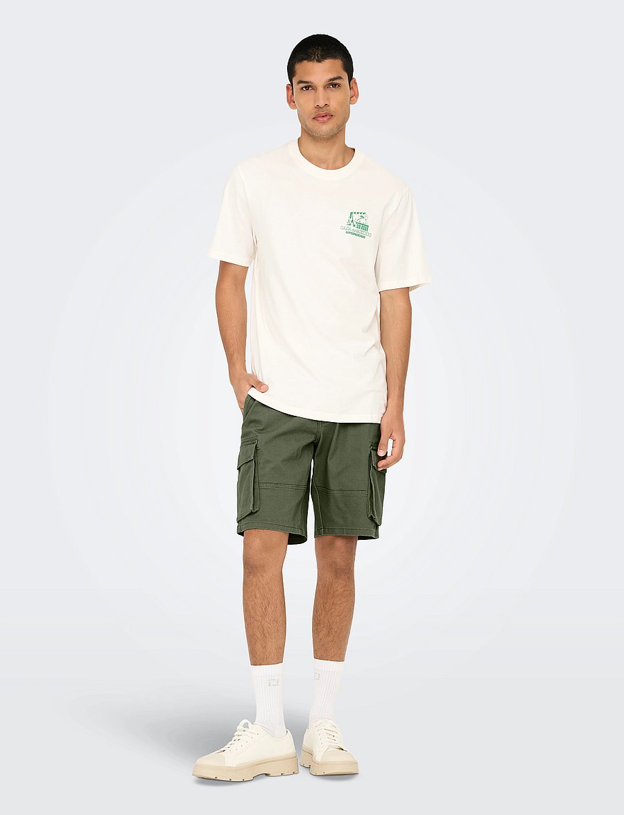 ONLY & SONS - ONSCAM STAGE CARGO SHORTS 6689 LIFE NOOS - lühikesed kargopüksid - deep lichen green - 4