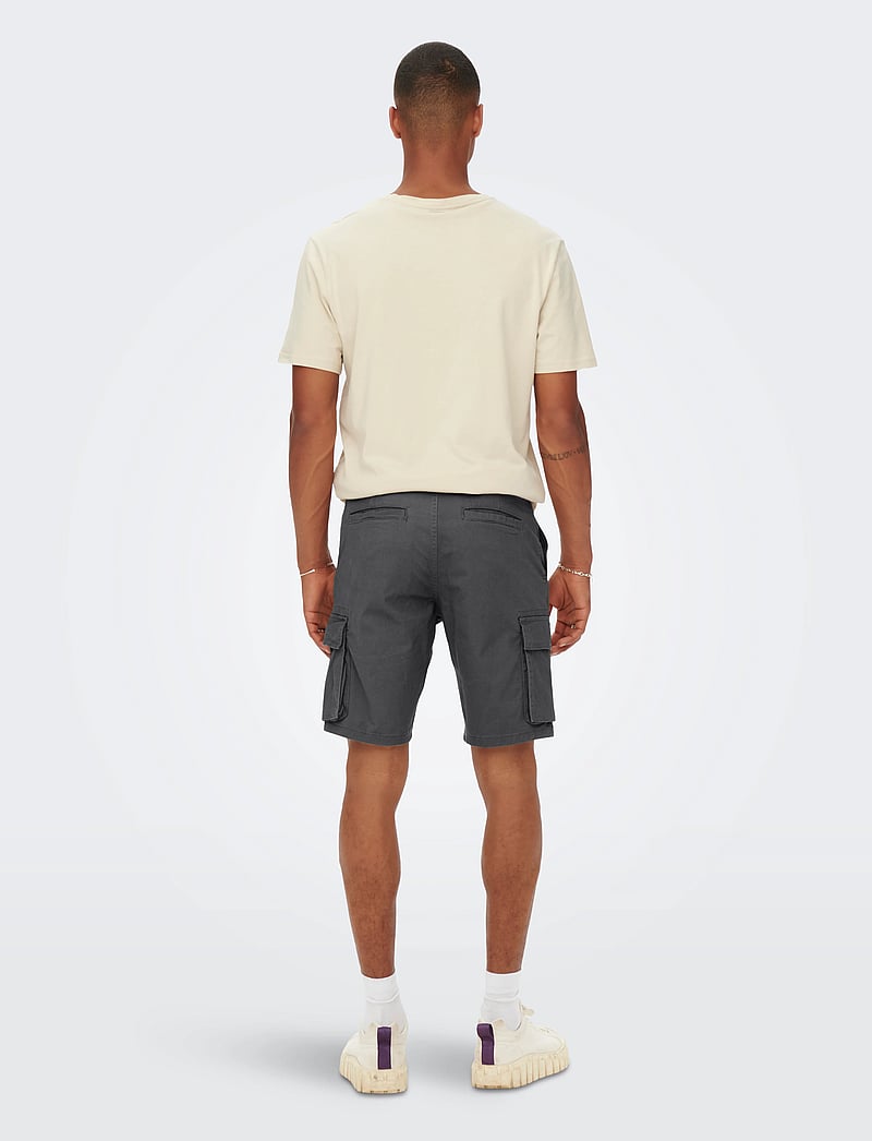 ONLY & SONS - ONSCAM STAGE CARGO SHORTS 6689 LIFE NOOS - cargo shorts - grey pinstripe - 3