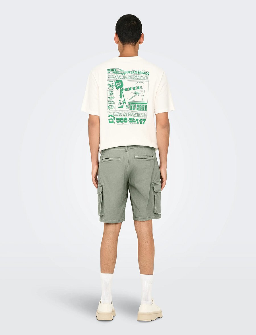 ONLY & SONS - ONSCAM STAGE CARGO SHORTS 6689 LIFE NOOS - lühikesed kargopüksid - seagrass - 3