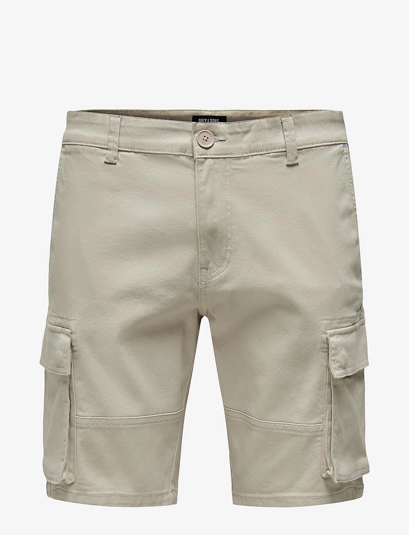 ONLY & SONS - ONSCAM STAGE CARGO SHORTS 6689 LIFE NOOS - cargo shorts - silver lining - 0