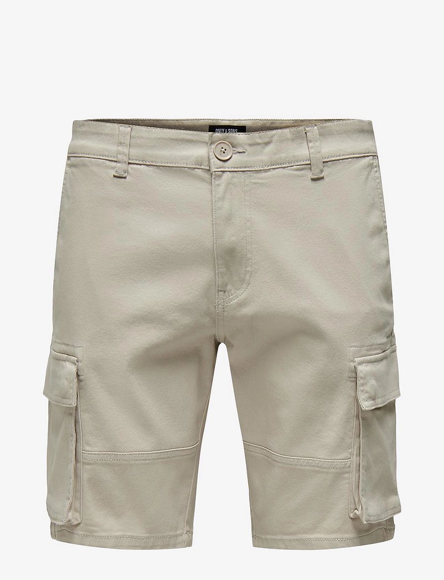 ONLY & SONS - ONSCAM STAGE CARGO SHORTS 6689 LIFE NOOS - cargo shorts - silver lining - 1