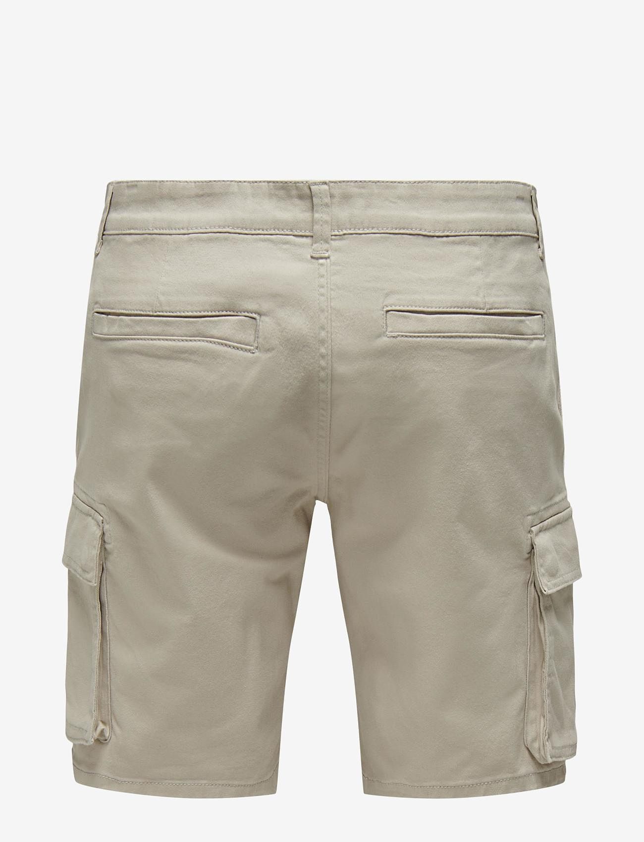 ONLY & SONS - ONSCAM STAGE CARGO SHORTS 6689 LIFE NOOS - cargo shorts - silver lining - 1