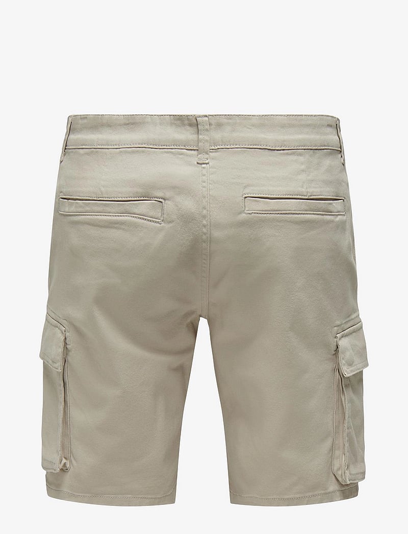 ONLY & SONS - ONSCAM STAGE CARGO SHORTS 6689 LIFE NOOS - cargo shorts - silver lining - 1