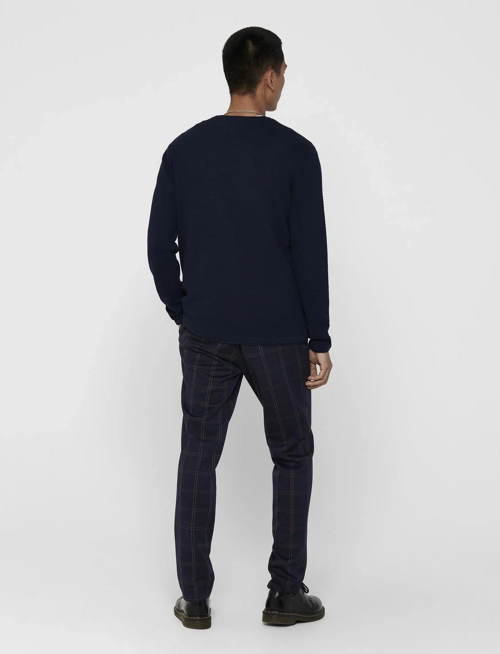 ONLY & SONS - ONSPANTER LIFE 12 STRUC CREW KNIT - prjónaðir kragar - dress blues - 3