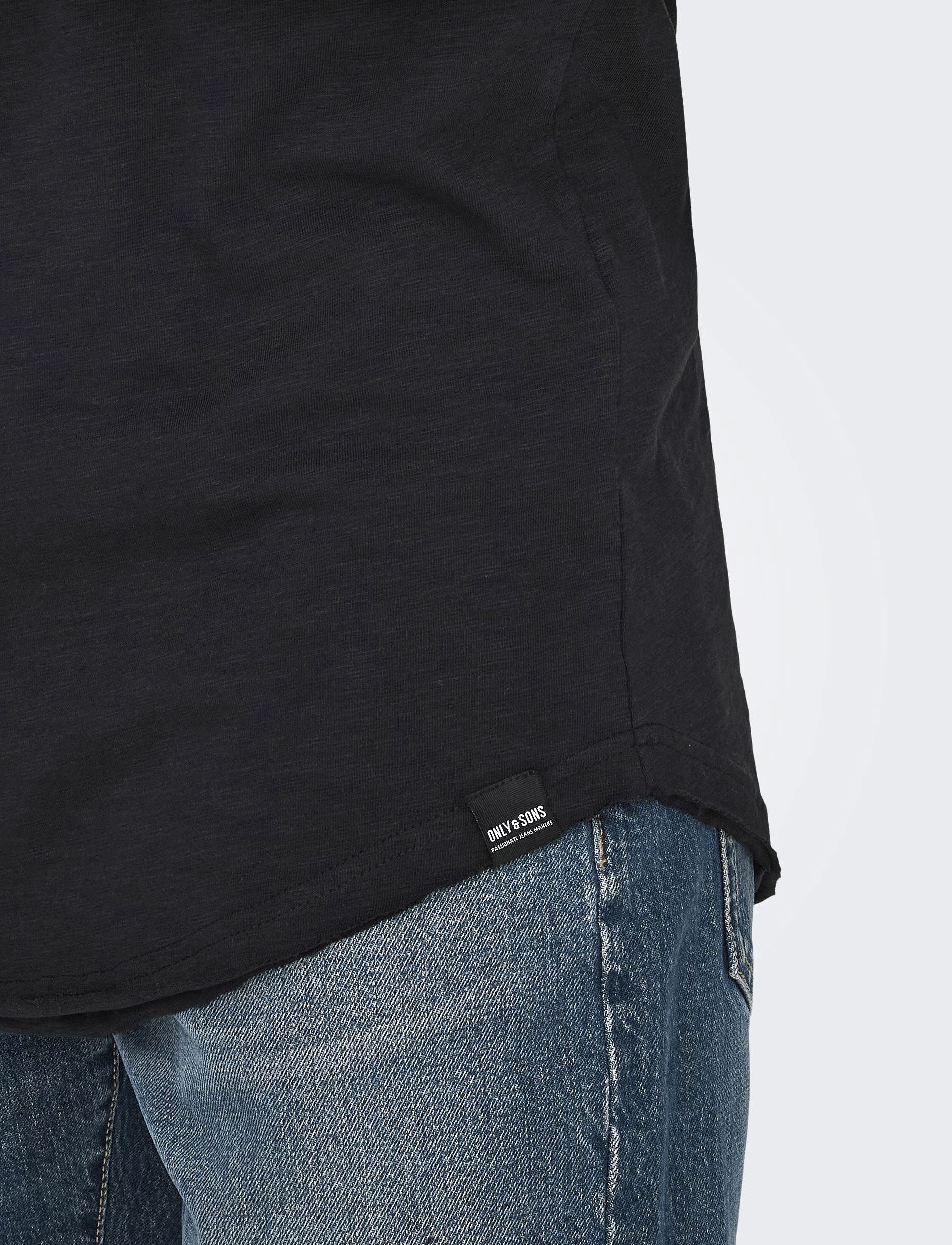 ONLY & SONS - ONSBENNE LONGY SS TEE NF 7822 NOOS - black - 4