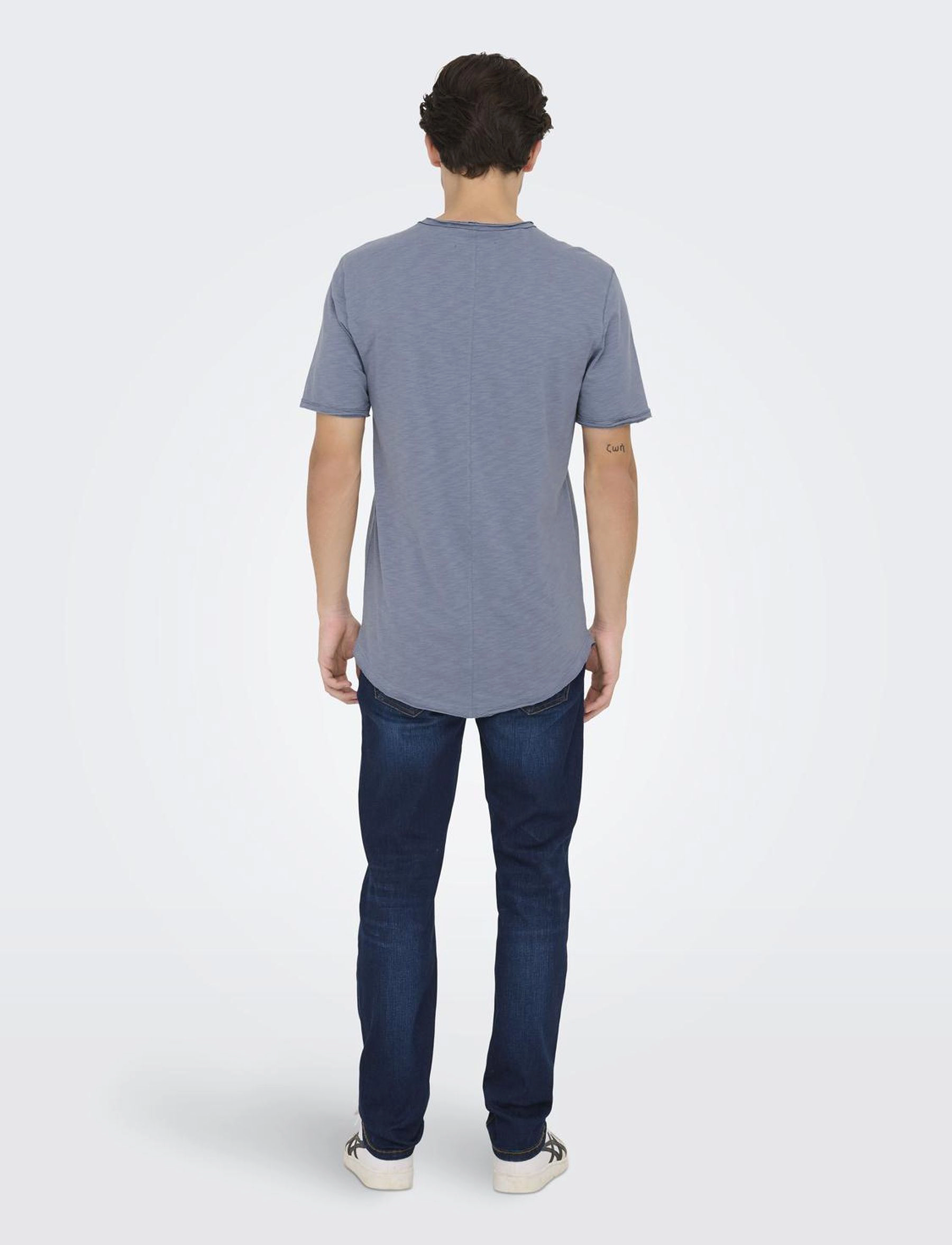 ONLY & SONS - ONSBENNE LONGY SS TEE NF 7822 NOOS - flint stone - 3