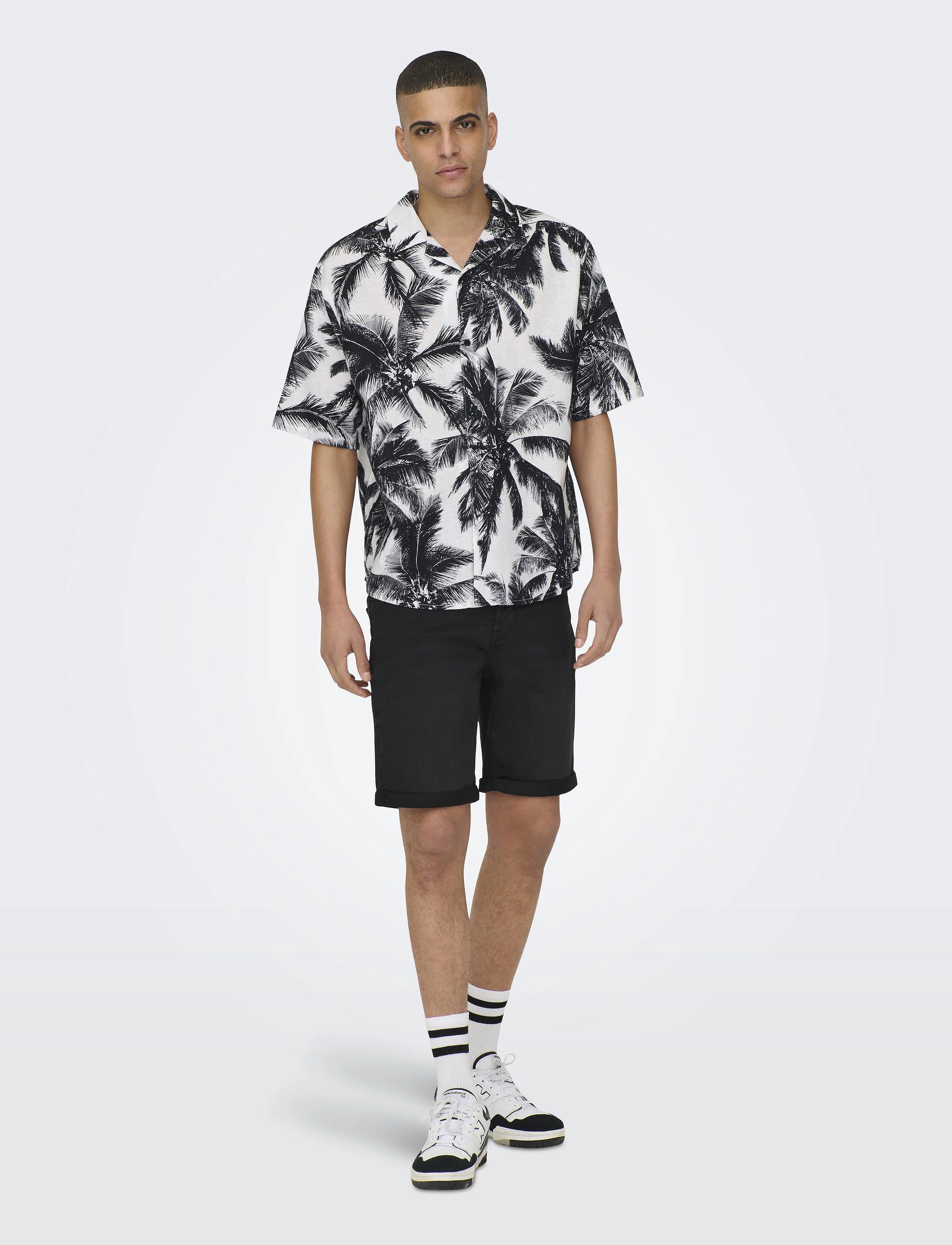 ONLY & SONS - ONSPLY BLK JOG 8581 PIM DNM SHORTS NOOS - jeansshorts - black denim - 5