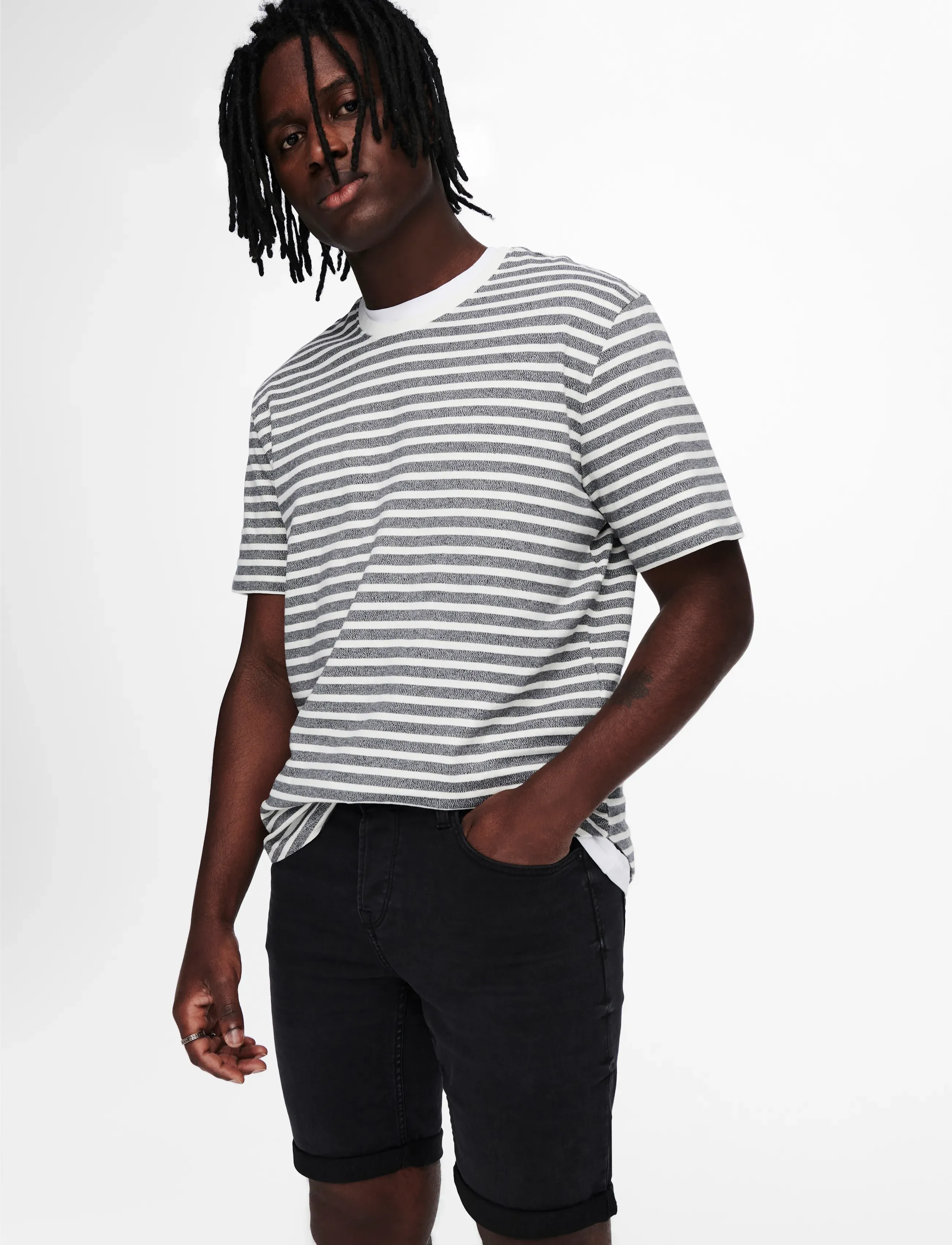 ONLY & SONS ONSPLY BLK JOG 8581 PIM DNM SHORTS NOOS - Streetstyle - BLACK DENIM / black