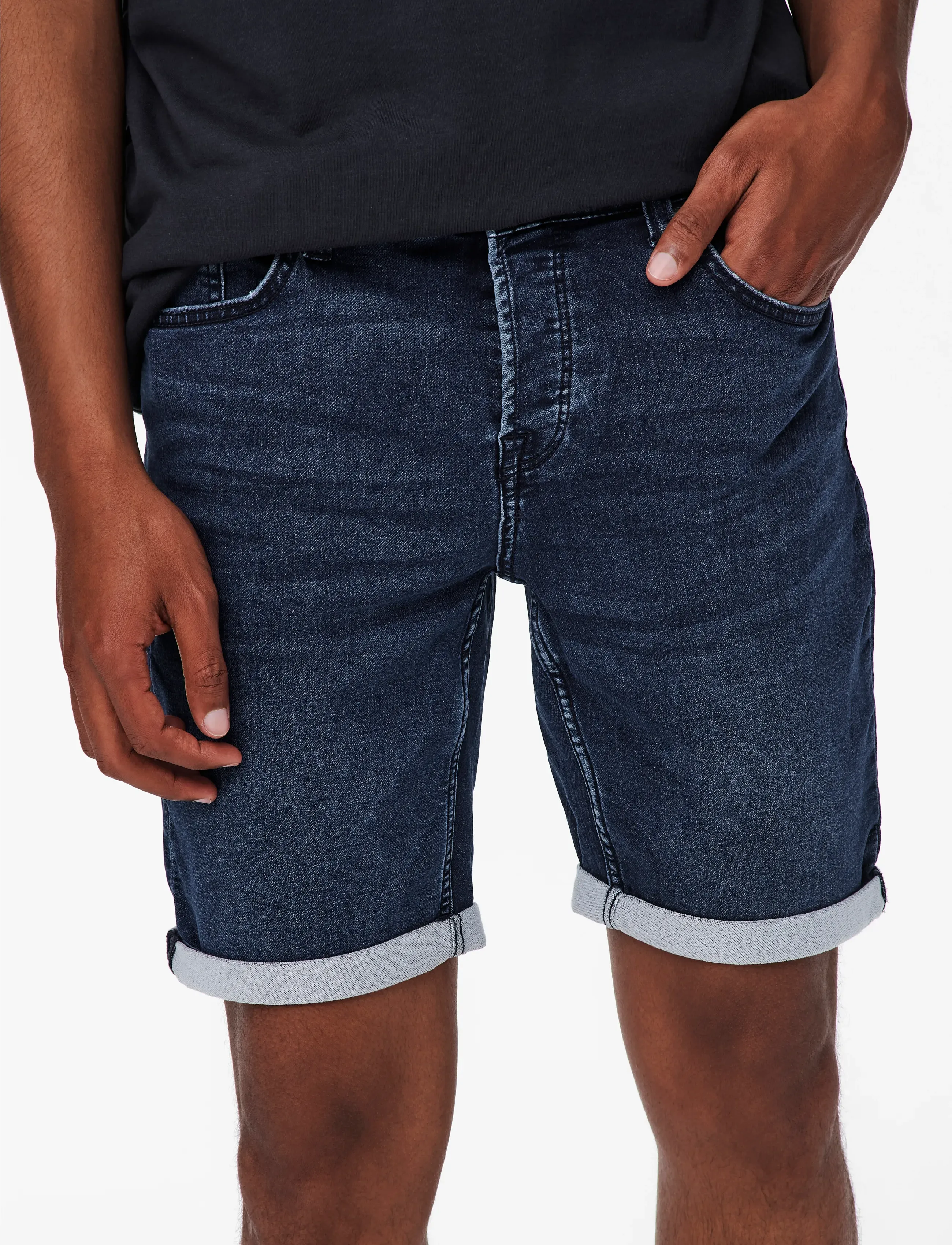 ONLY & SONS - ONSPLY JOG DB 8582 PIM DNM SHORTS NOOS - jorts - blue denim - 4