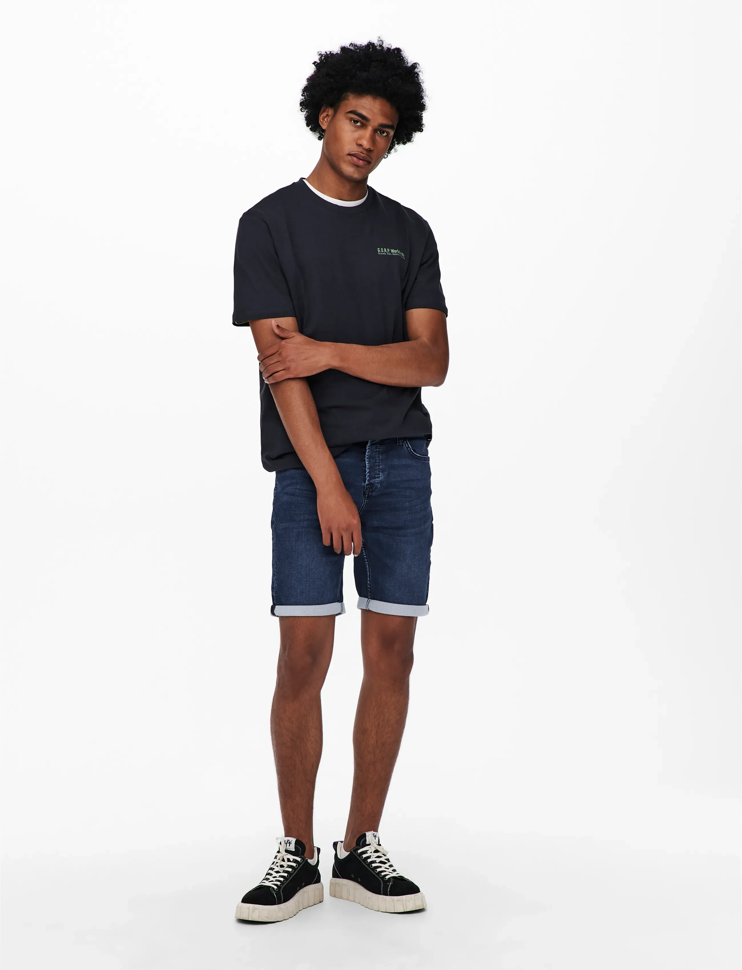 ONLY & SONS - ONSPLY JOG DB 8582 PIM DNM SHORTS NOOS - jorts - blue denim - 5