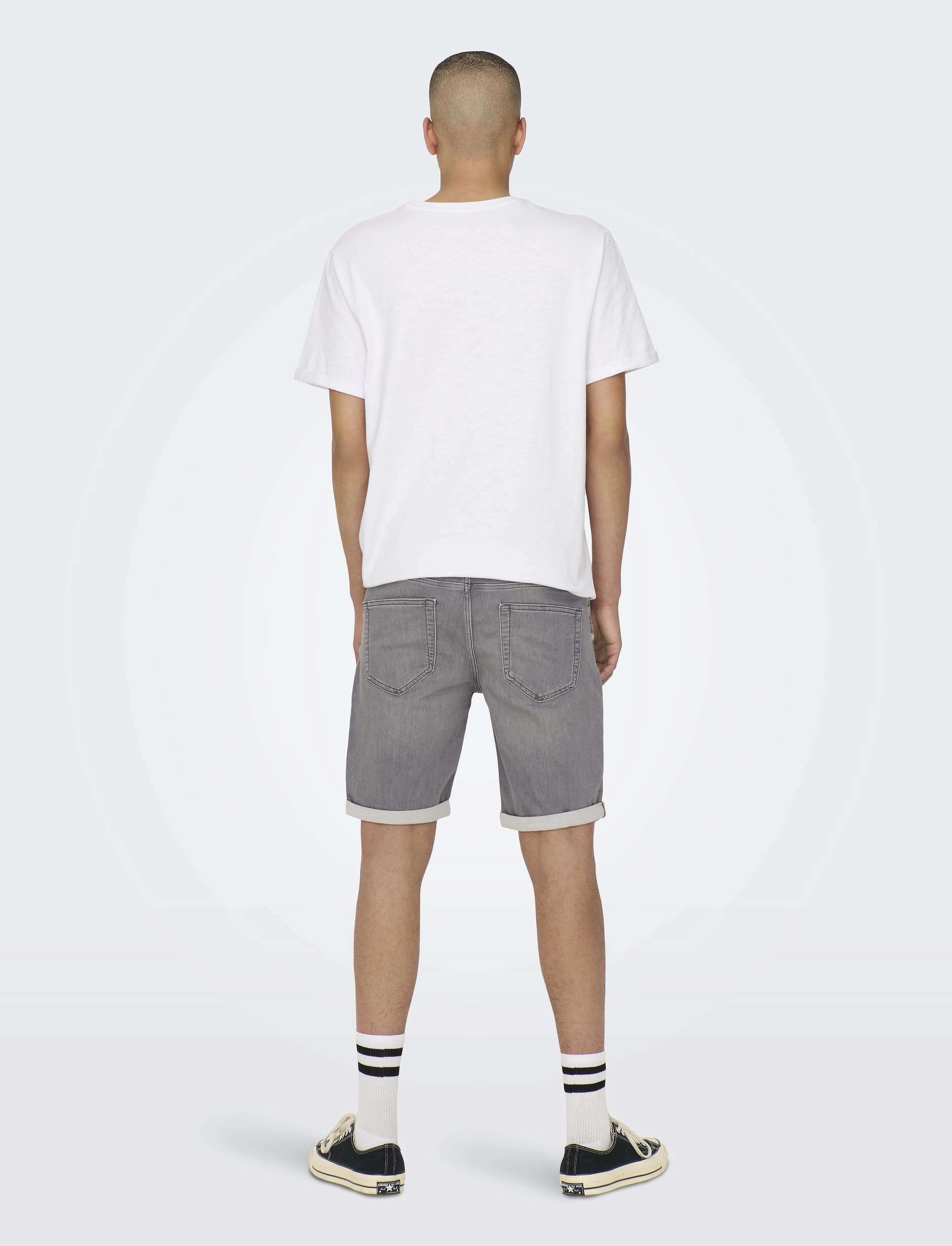 ONLY & SONS - ONSPLY JOG MG 8583 PIM DNM SHORTS NOOS - jeans shorts - grey denim - 3