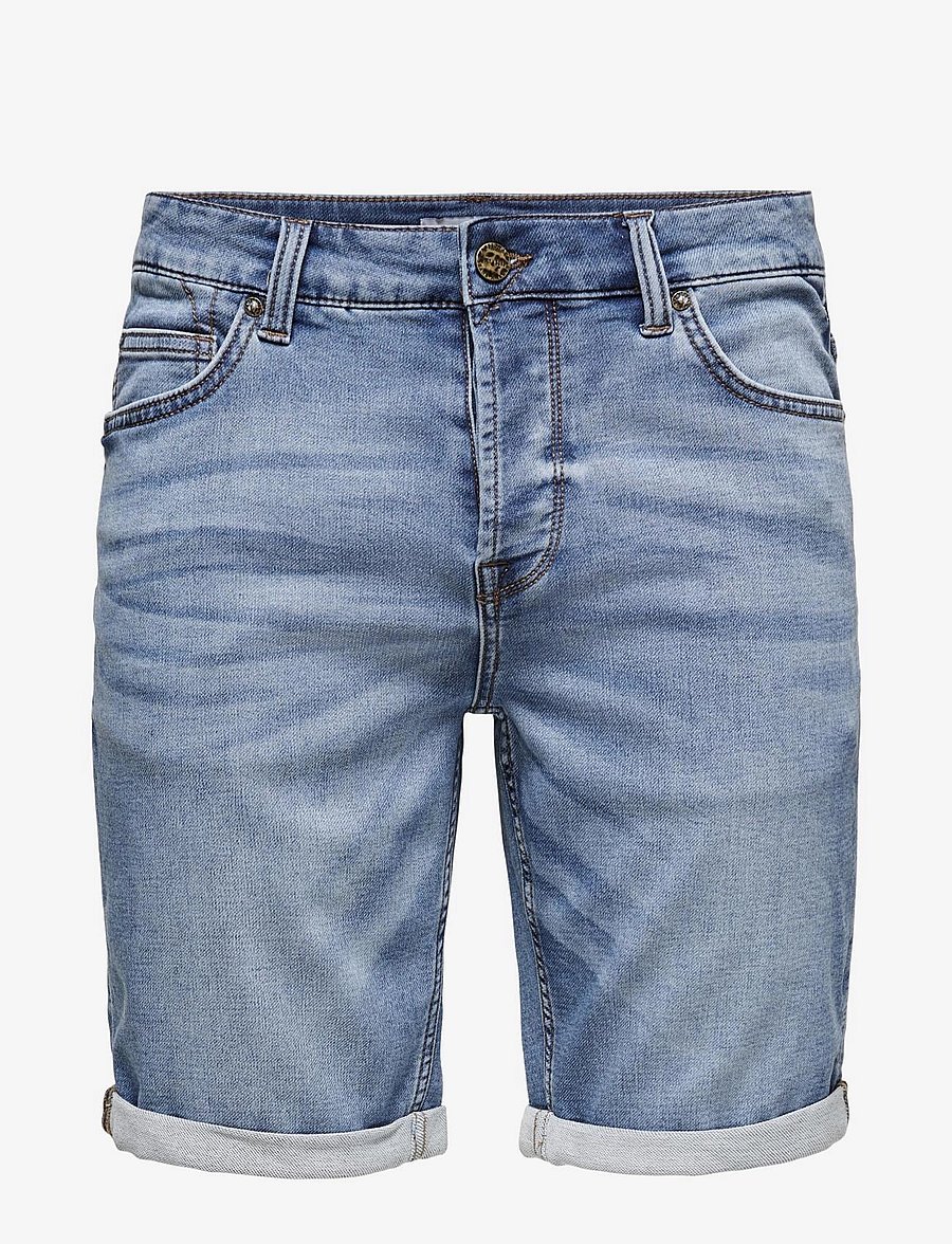 ONLY & SONS - ONSPLY JOG MB 8584 PIM DNM SHORTS NOOS - short en jean - blue denim - 1