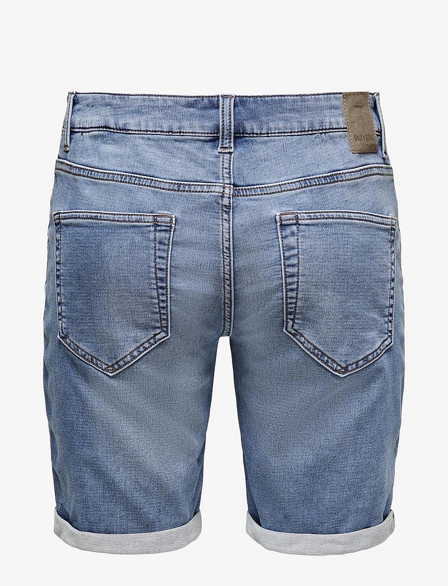 ONLY & SONS - ONSPLY JOG MB 8584 PIM DNM SHORTS NOOS - short en jean - blue denim - 2