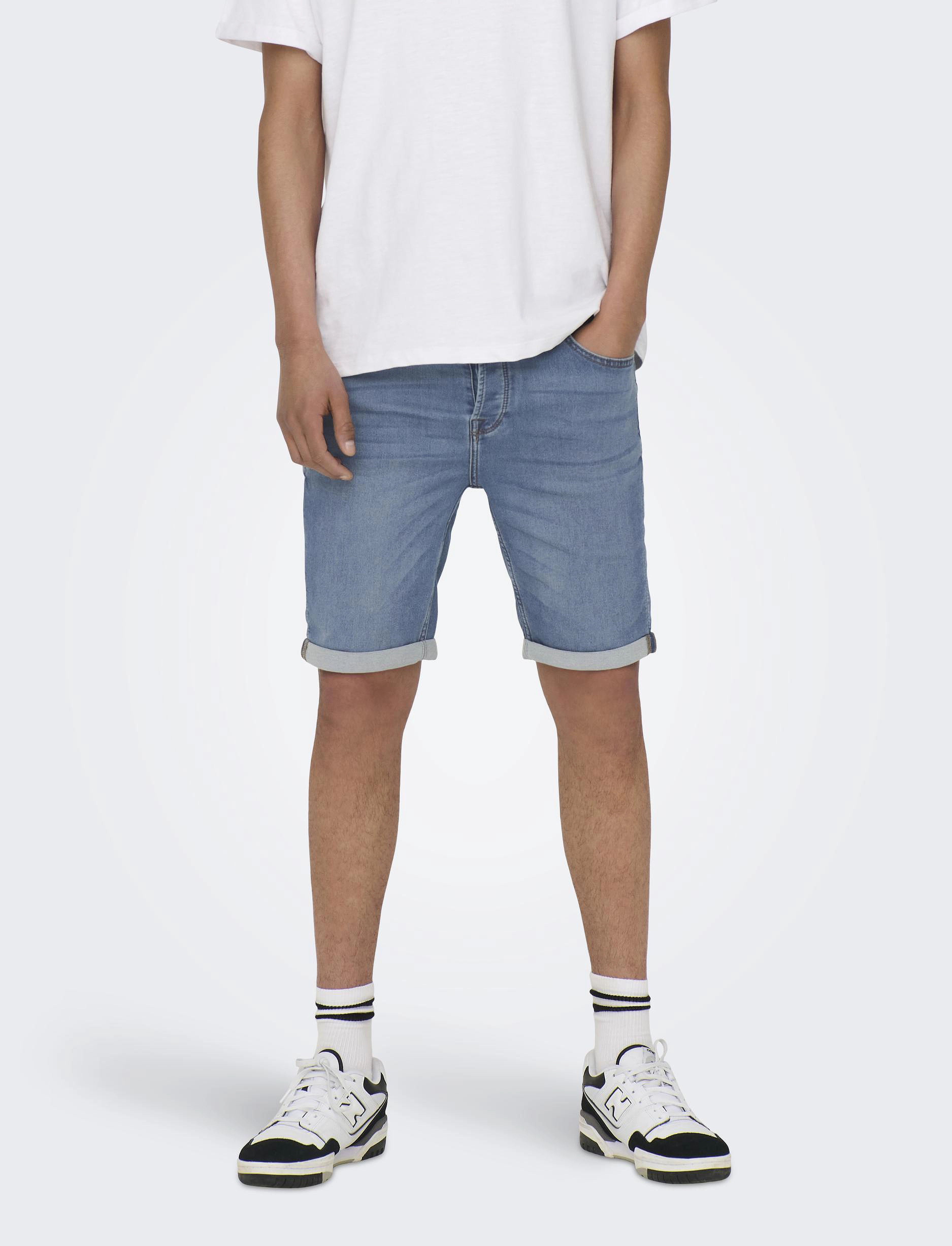 ONLY & SONS ONSPLY JOG MB 8584 PIM DNM SHORTS NOOS - Kolekcijos - BLUE DENIM / blue