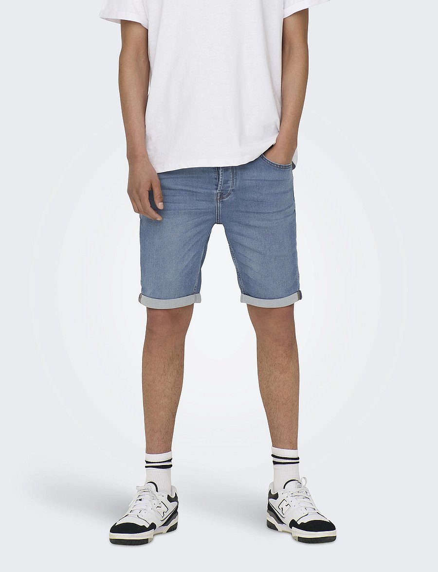 ONLY & SONS - ONSPLY JOG MB 8584 PIM DNM SHORTS NOOS - short en jean - blue denim - 0