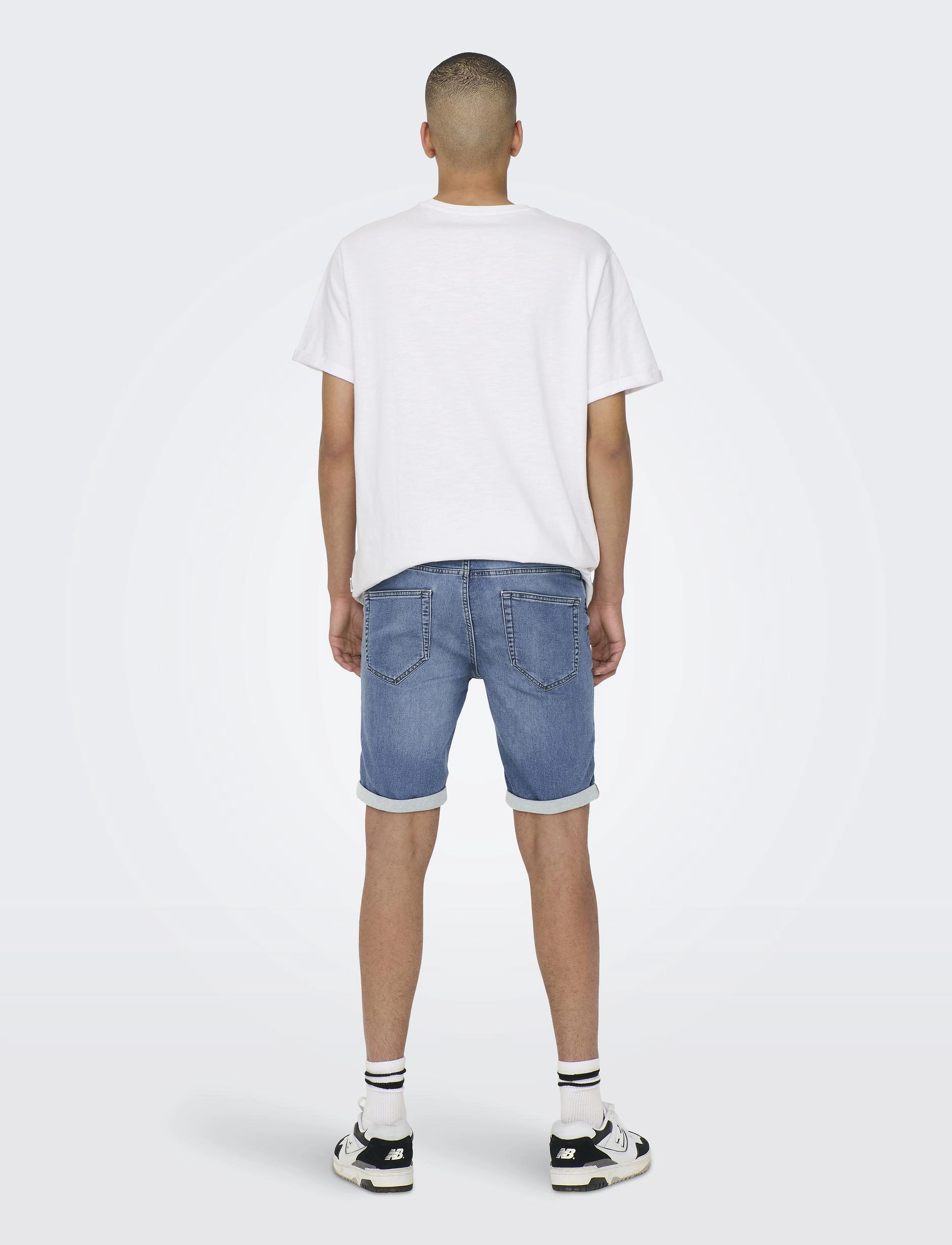ONLY & SONS - ONSPLY JOG MB 8584 PIM DNM SHORTS NOOS - jeans shorts - blue denim - 3