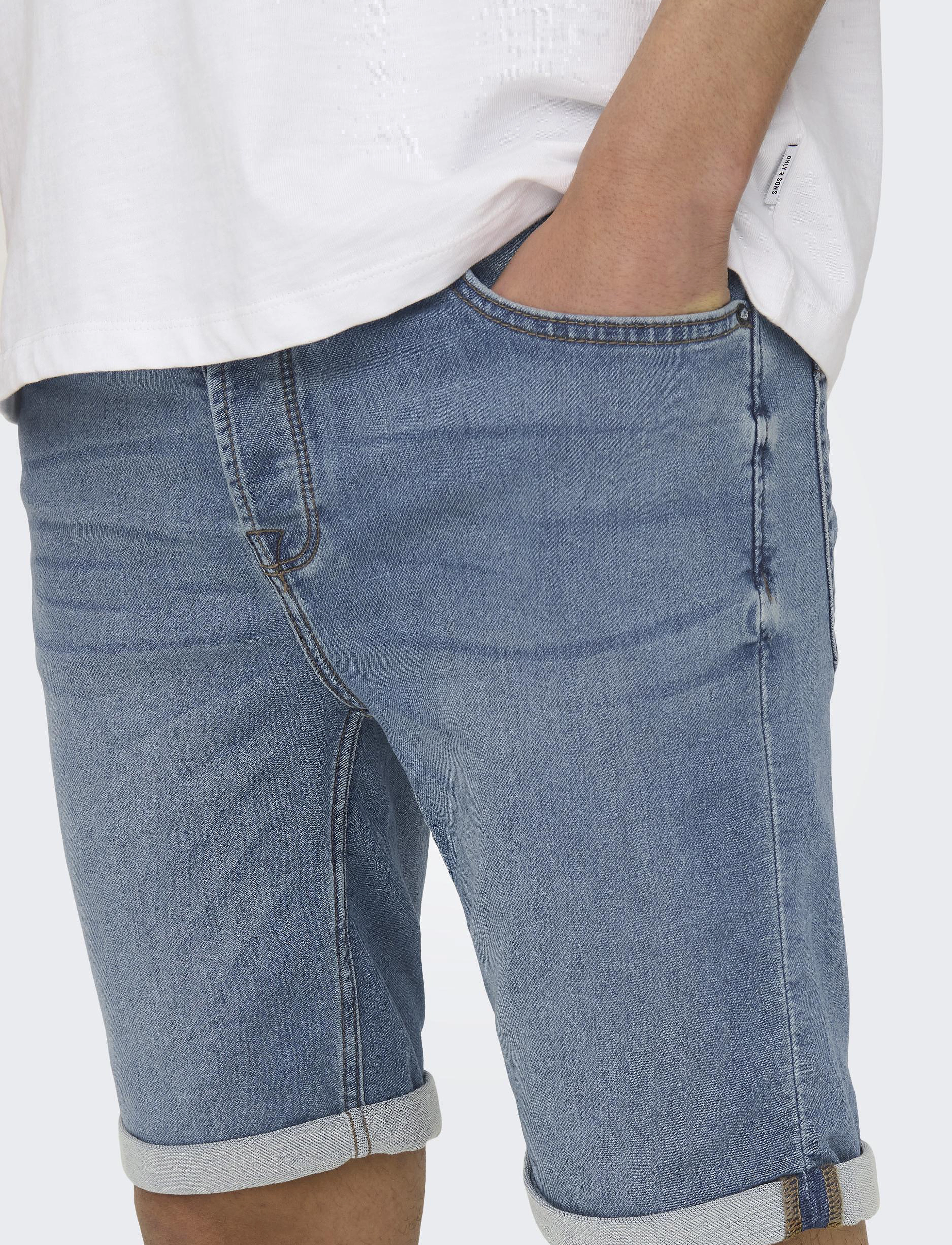 ONLY & SONS - ONSPLY JOG MB 8584 PIM DNM SHORTS NOOS - jeans shorts - blue denim - 5