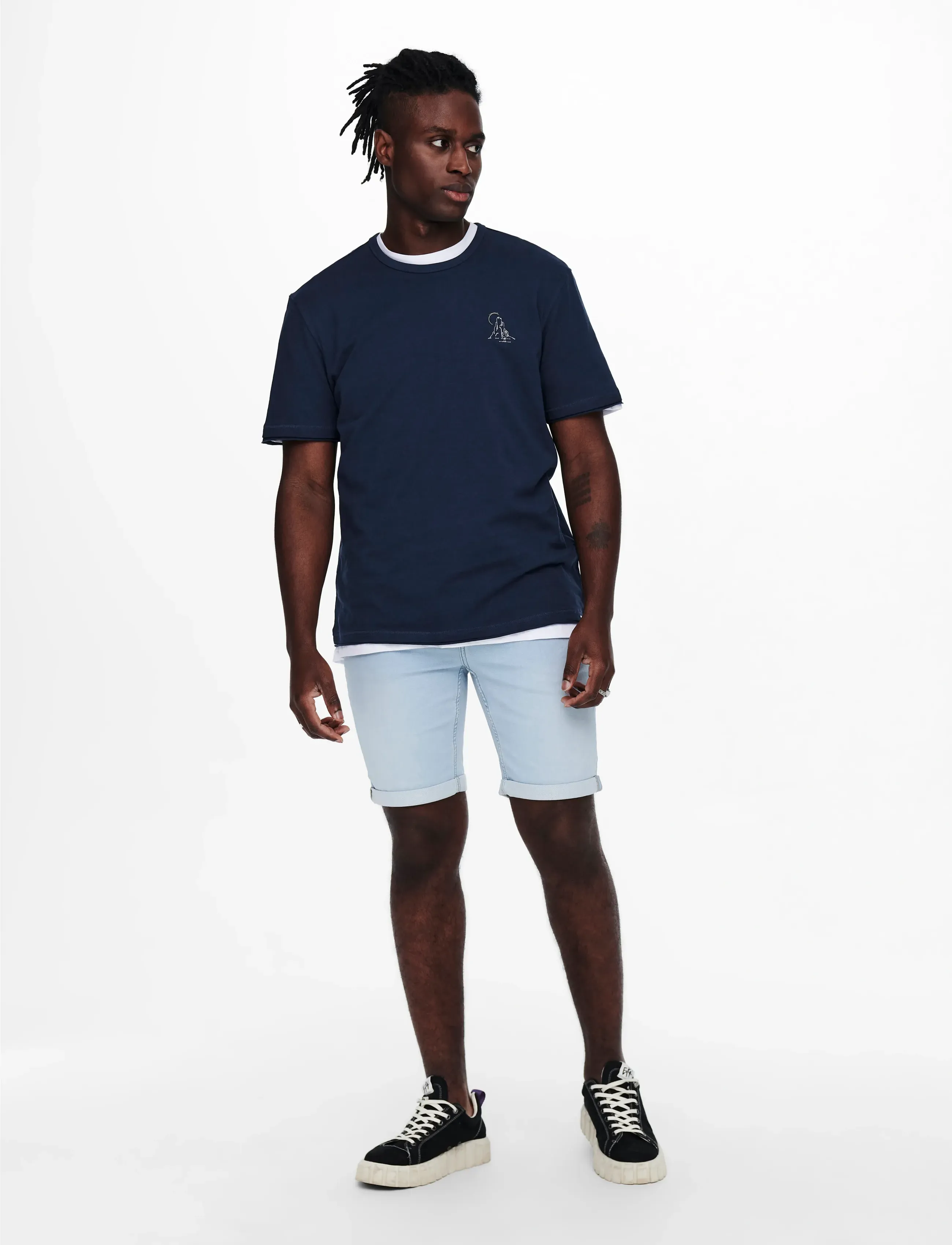 ONLY & SONS - ONSPLY LB JOG 8587 PIM DNM SHORTS NOOS - jeans shorts - blue denim - 5