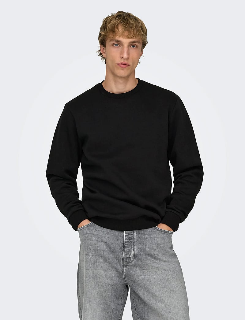 ONLY & SONS - ONSCERES CREW NECK NOOS - kollektioner - black - 0