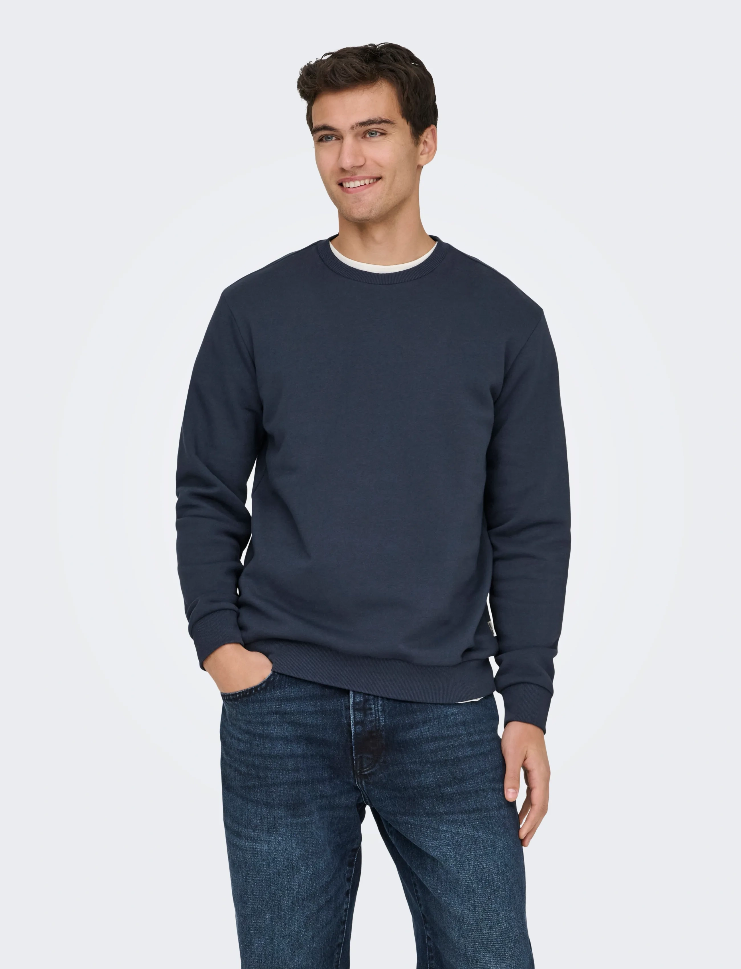 ONLY & SONS Onsceres Crew Neck Noos, S, Sweatshirts Hoodies, Marineblau - Sweatshirts, Männerswear