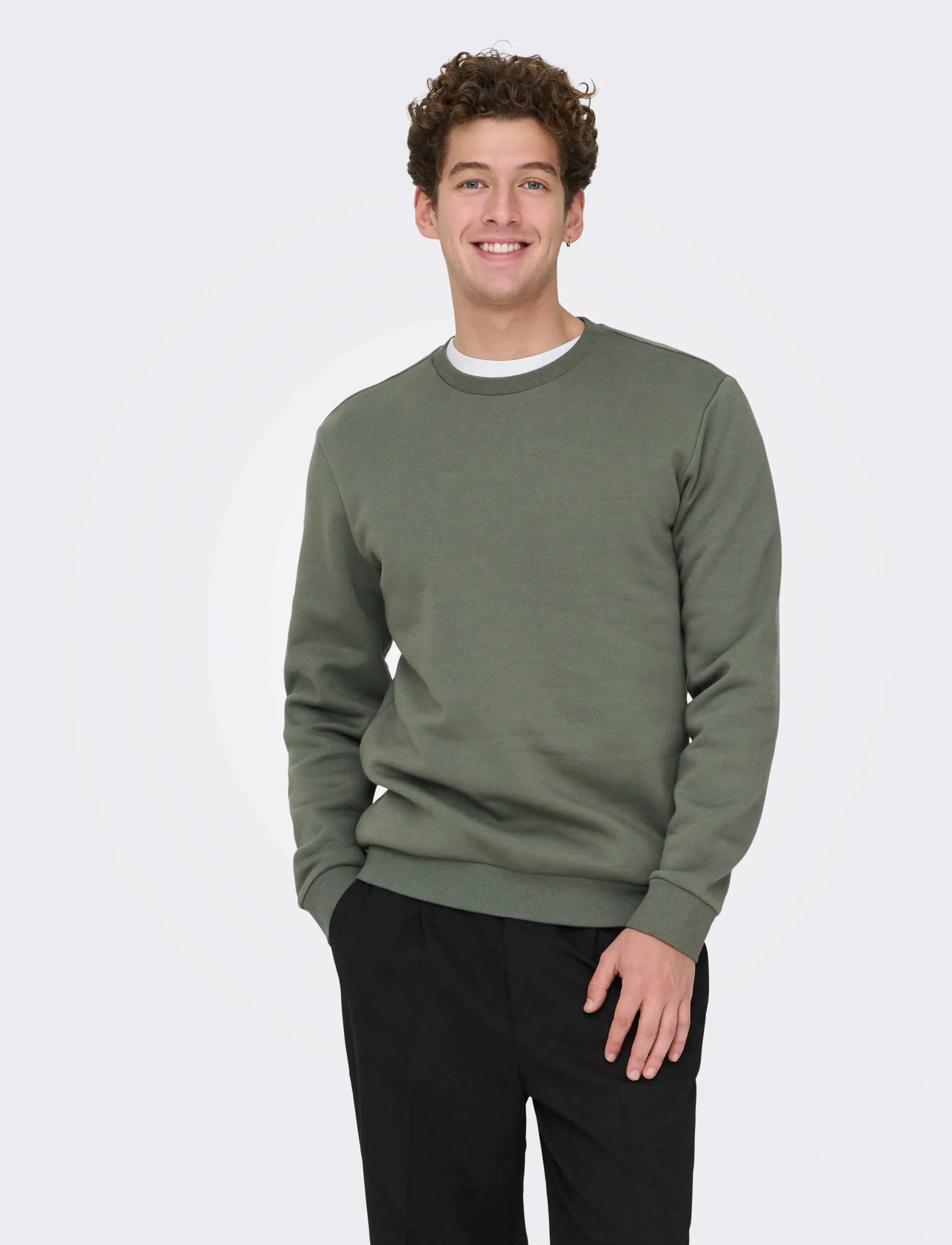 ONLY & SONS ONSCERES CREW NECK NOOS - Bestselgere - CASTOR GRAY / grey