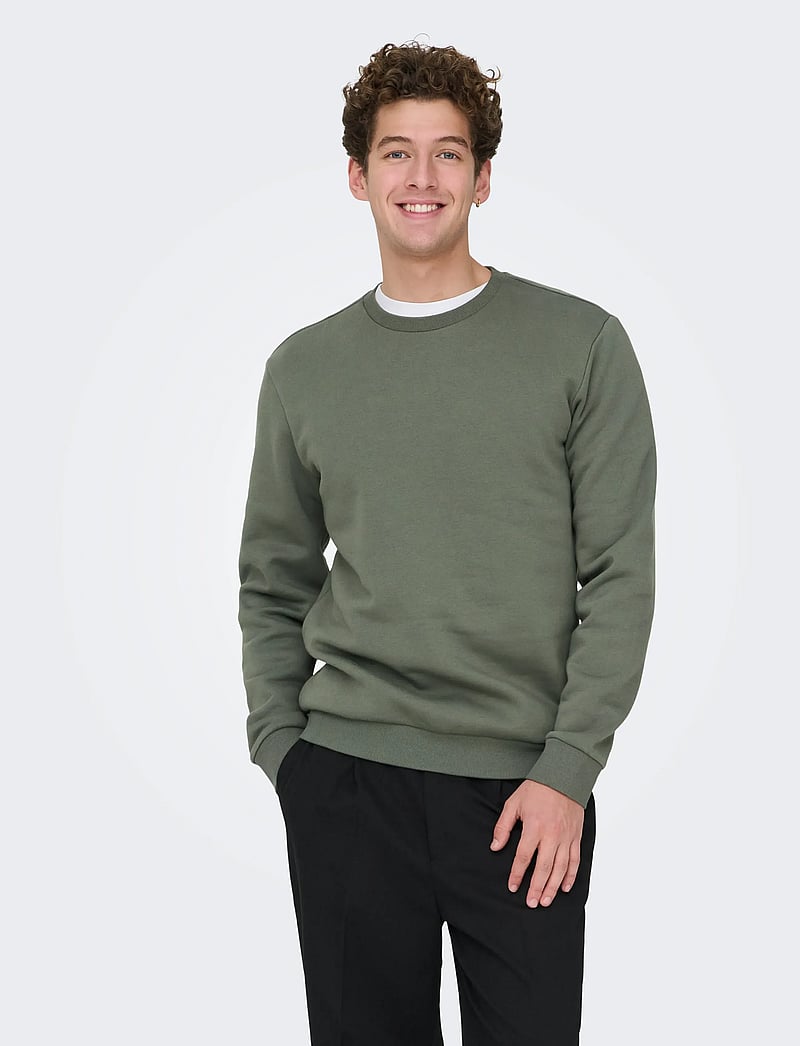 ONLY & SONS - ONSCERES CREW NECK NOOS - sweats - castor gray - 0