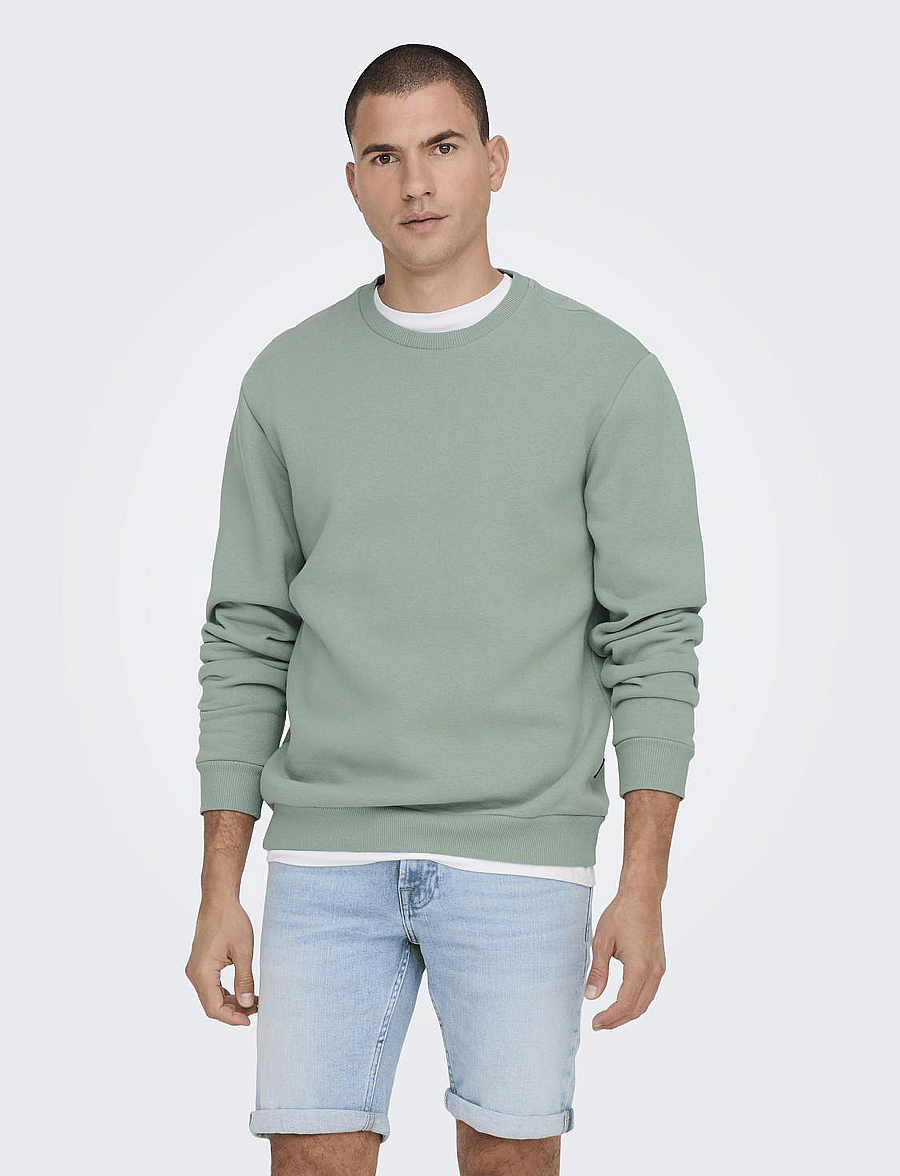 ONLY & SONS - ONSCERES CREW NECK NOOS - kollektsioonid - chinois green - 0