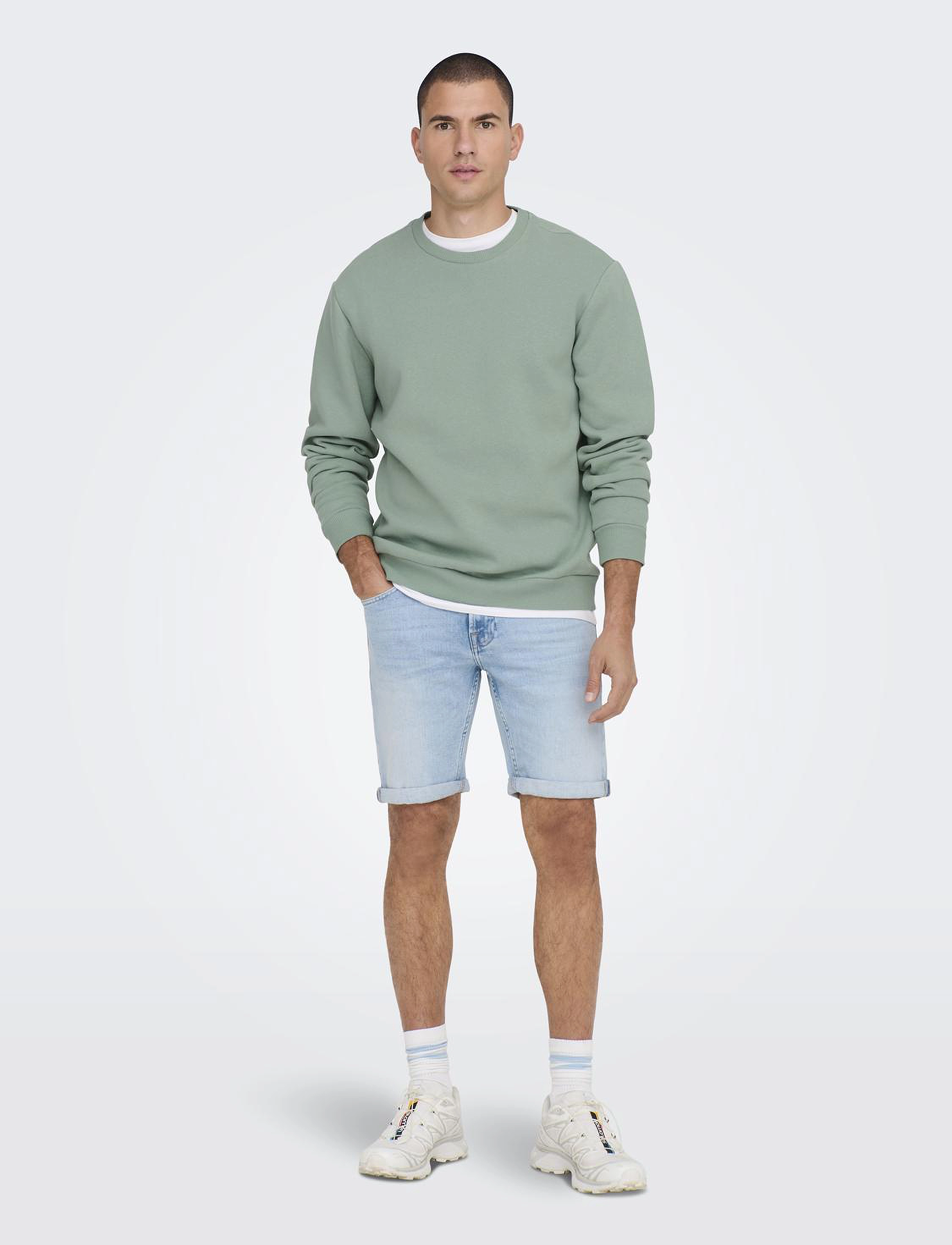 ONLY & SONS - ONSCERES CREW NECK NOOS - collections - chinois green - 4