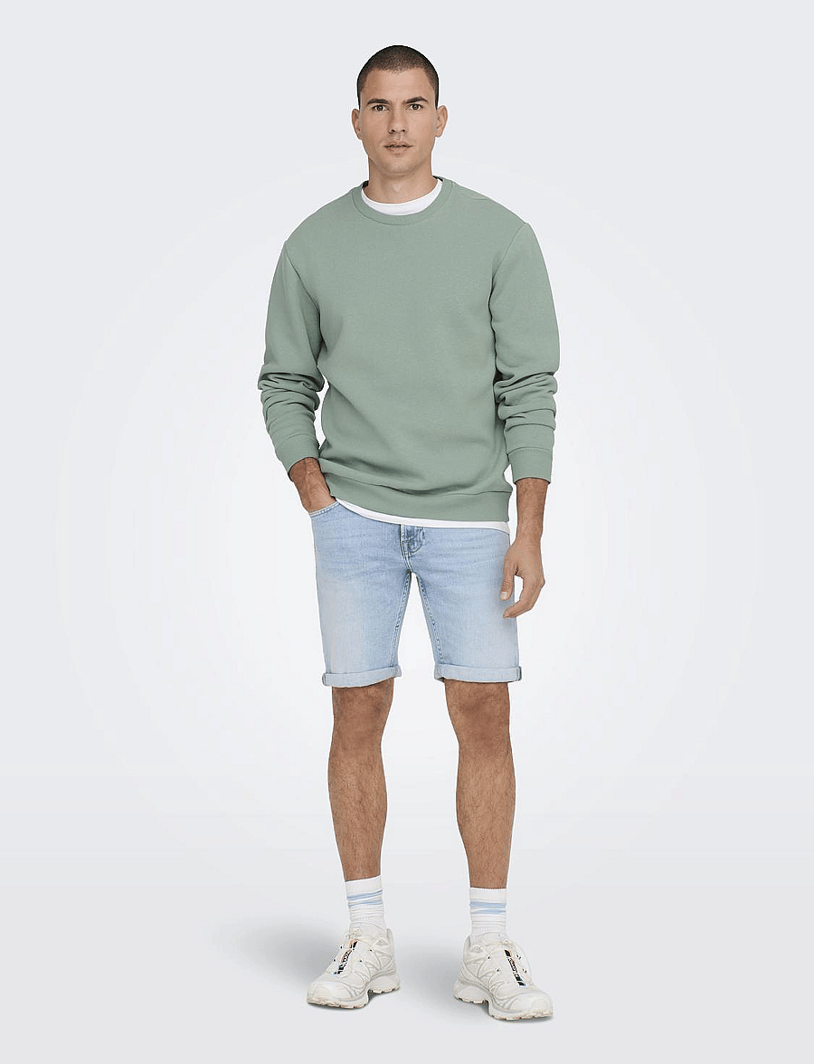 ONLY & SONS - ONSCERES CREW NECK NOOS - kollektsioonid - chinois green - 4