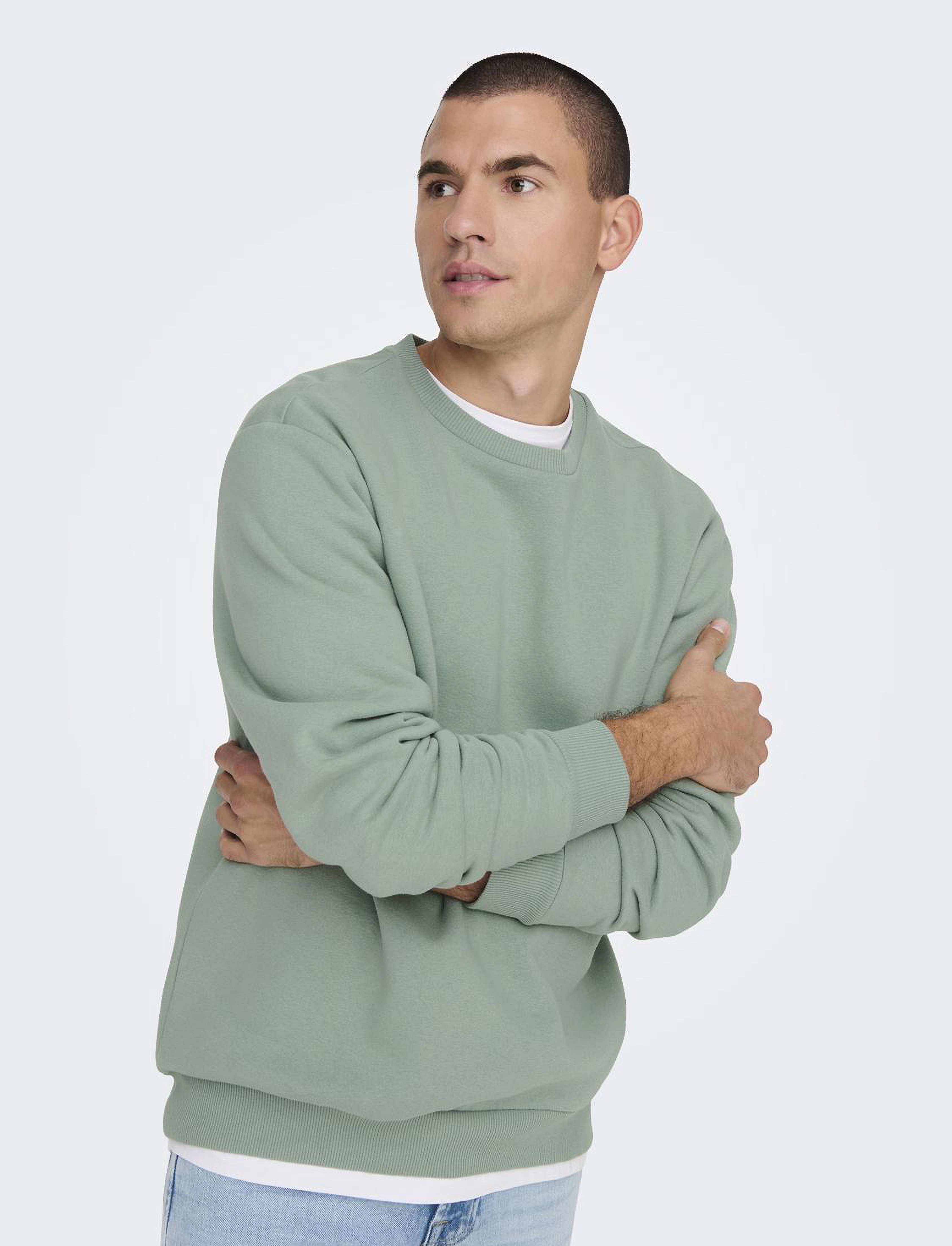ONLY & SONS - ONSCERES CREW NECK NOOS - collections - chinois green - 5