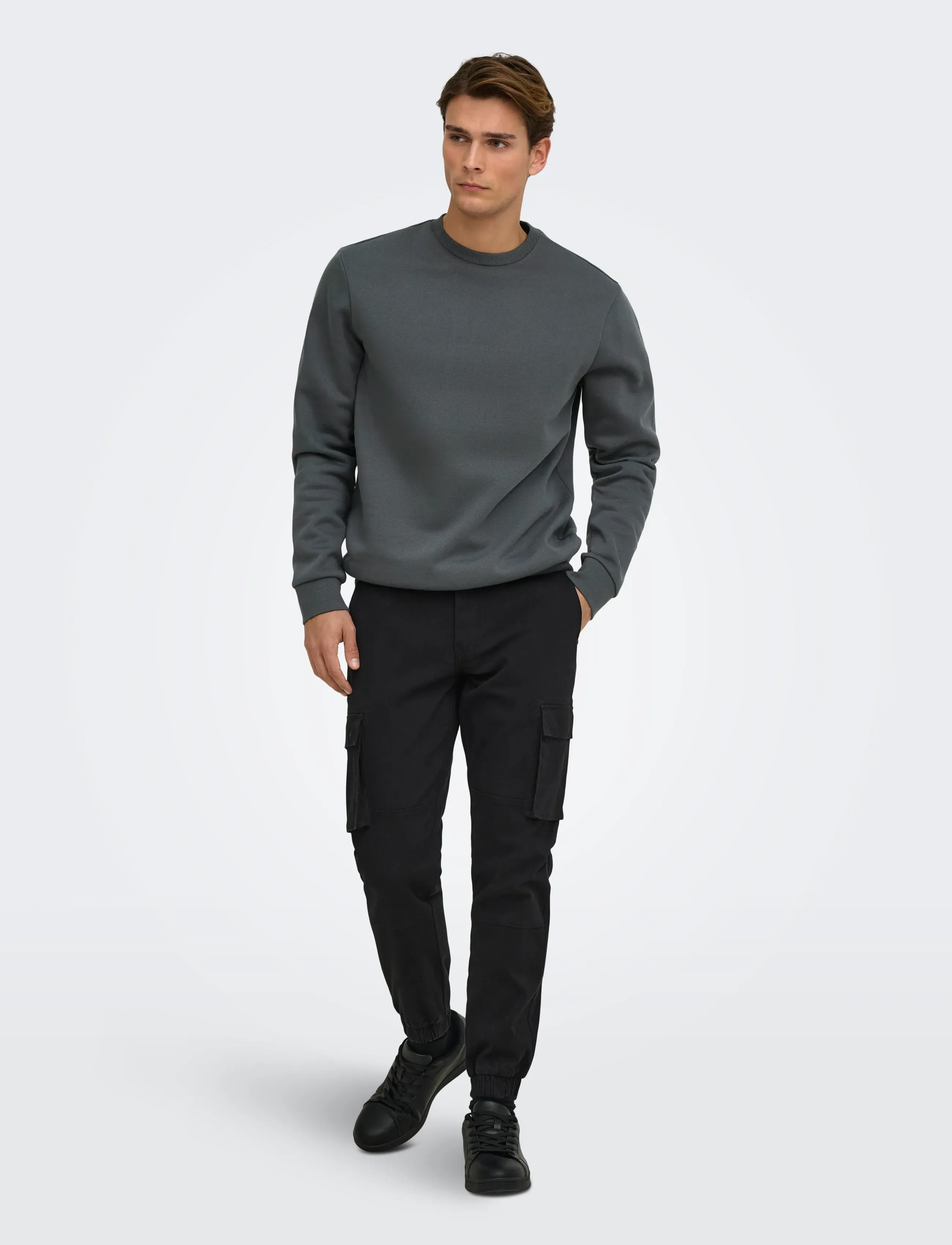 ONLY & SONS - ONSCERES LIFE CREW NECK - kollektioner - grey pinstripe - 4