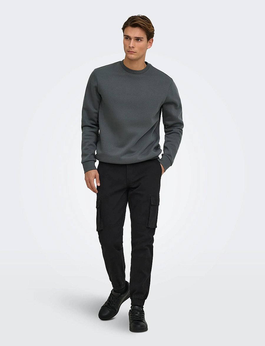ONLY & SONS - ONSCERES LIFE CREW NECK - kollektioner - grey pinstripe - 4