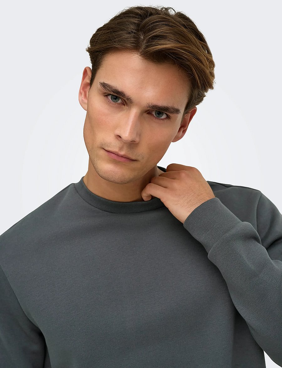ONLY & SONS - ONSCERES LIFE CREW NECK - kollektioner - grey pinstripe - 5