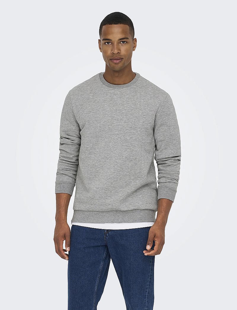 ONLY & SONS - ONSCERES CREW NECK NOOS - kollektionen - light grey melange - 0