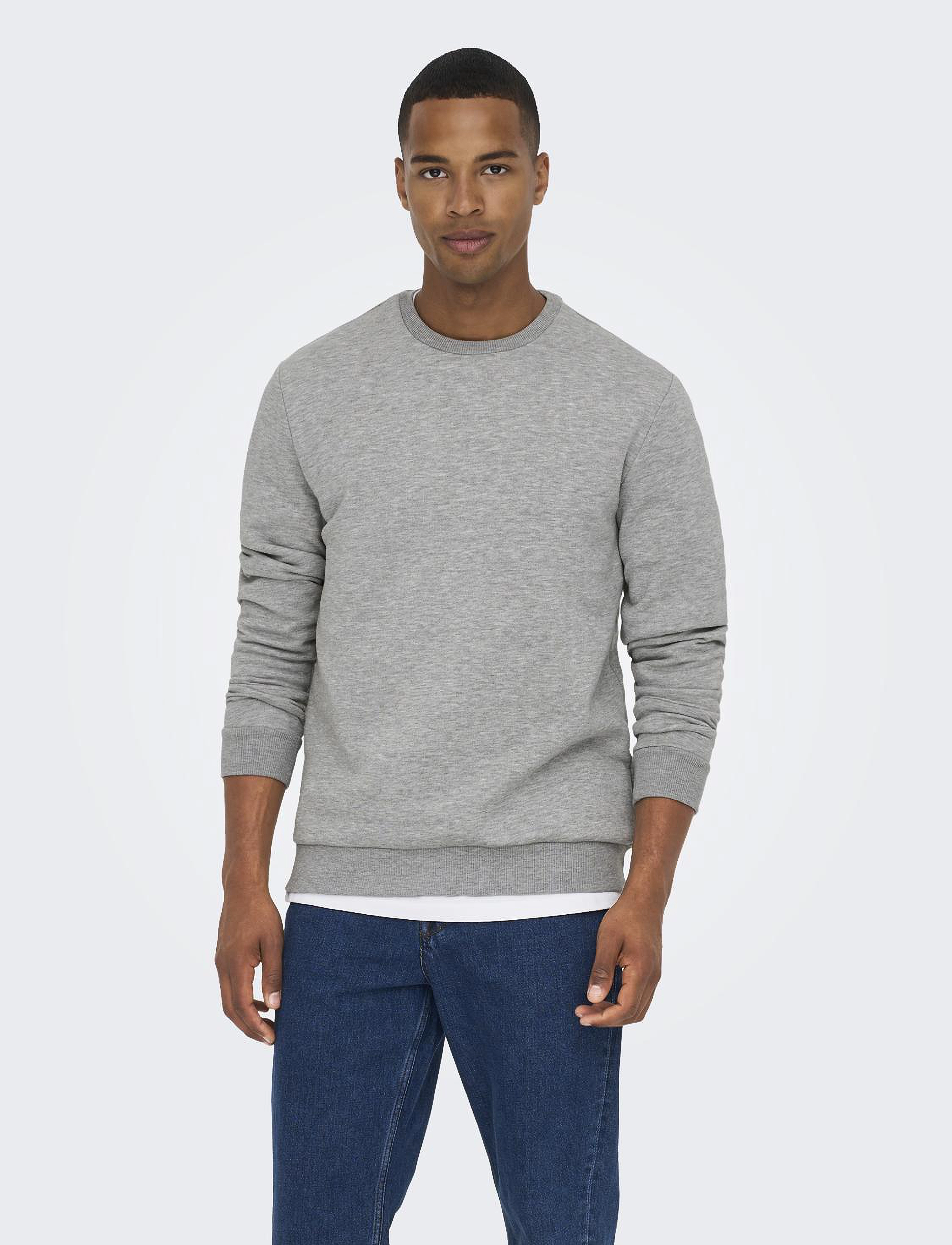 ONLY & SONS ONSCERES CREW NECK NOOS - Sweatshirts - LIGHT GREY MELANGE / grey